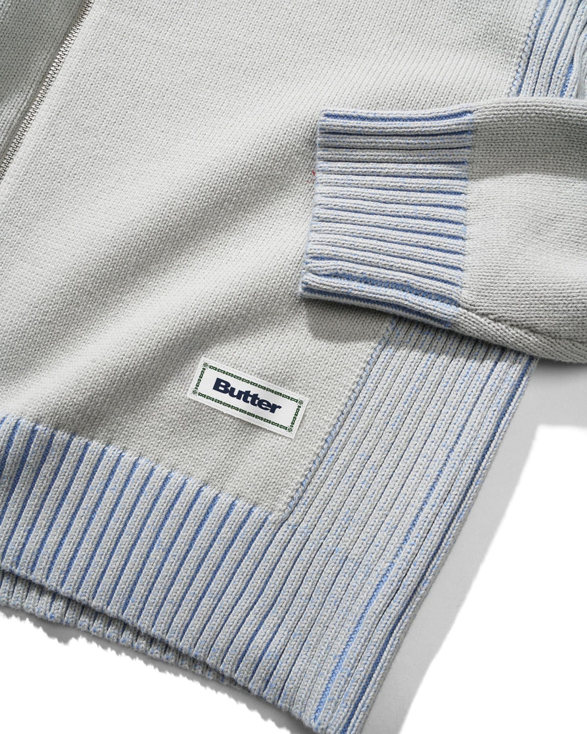 DIAMOND ZIP-THRU KNIT GREY