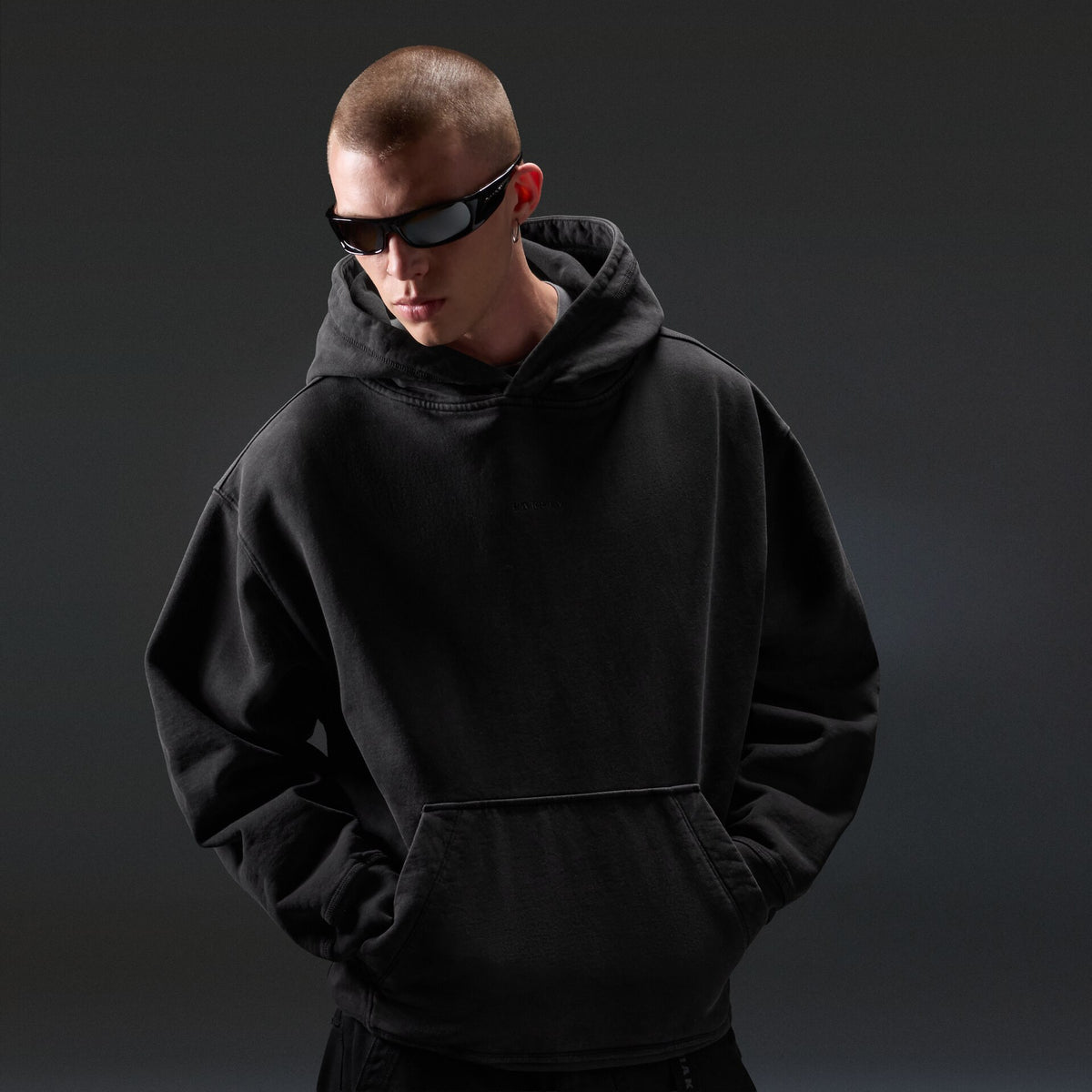 ECHO MOD EMBROIDERED HOODIE PITCH BLACK