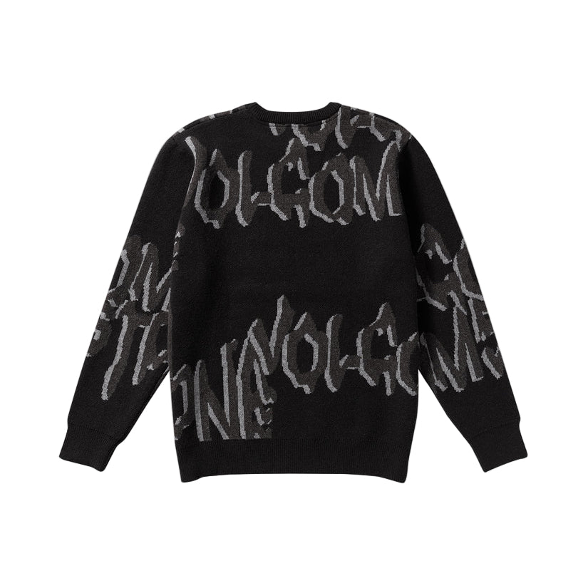 STONE JACQUARD SWEATER BLACK