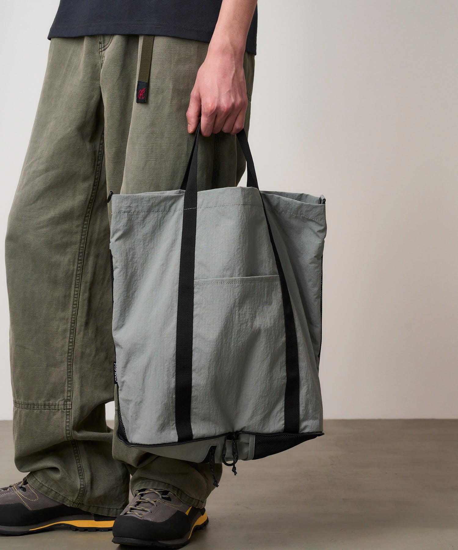 NYLON PACKABLE TOTE GREY