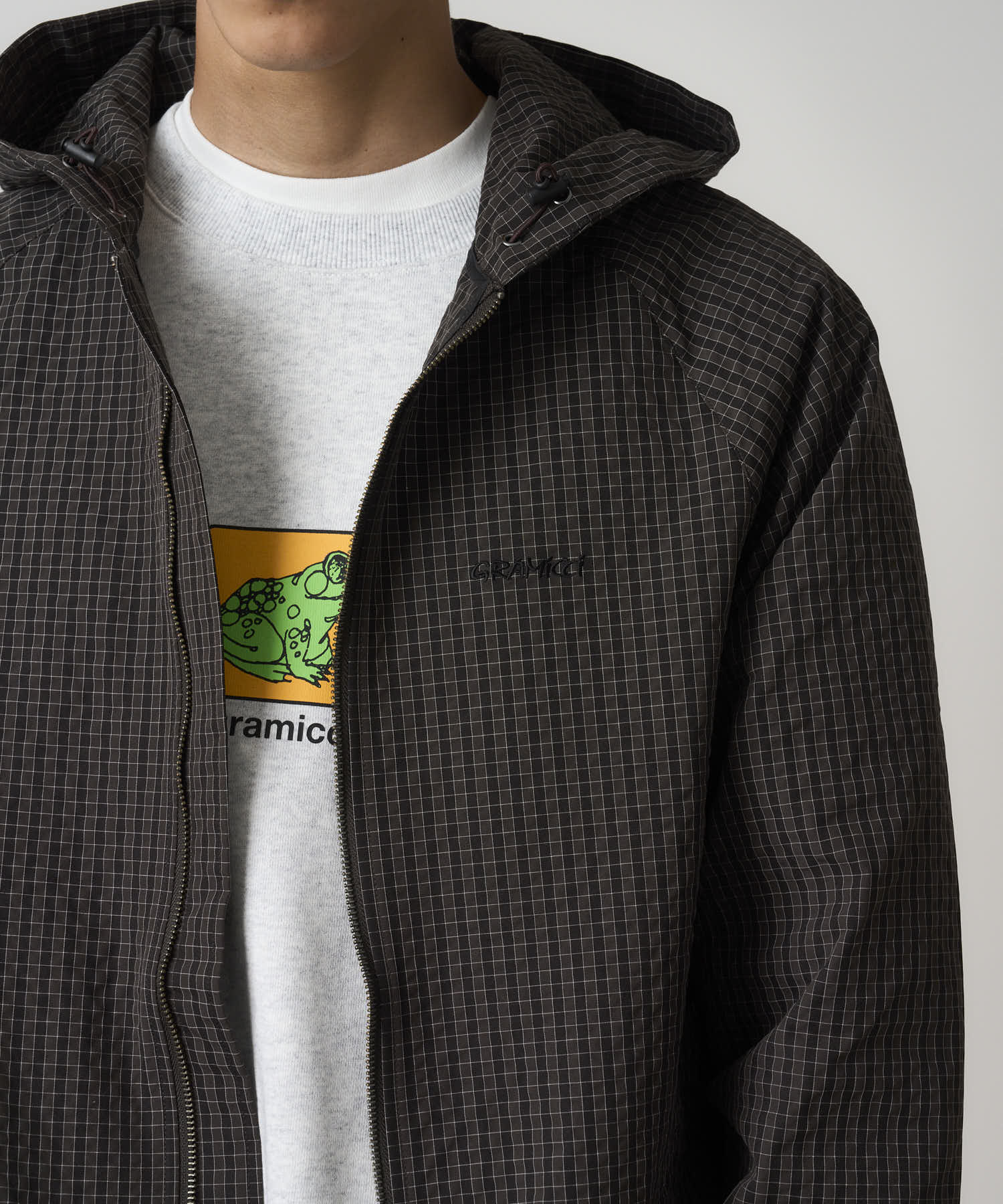 NORTHSIDE PLAID HOODED JACKET DEEP BROWN