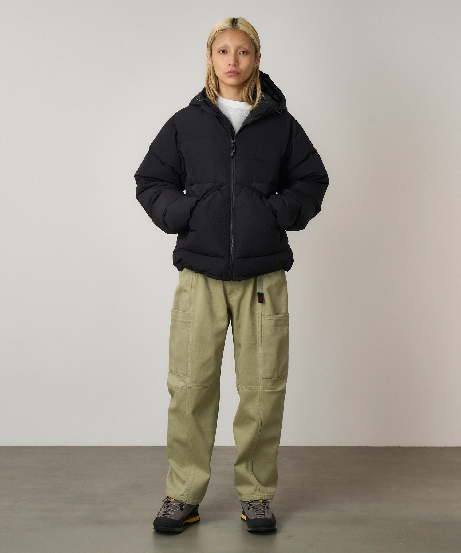 DOWN PUFFER HOODED JACKET BLACK