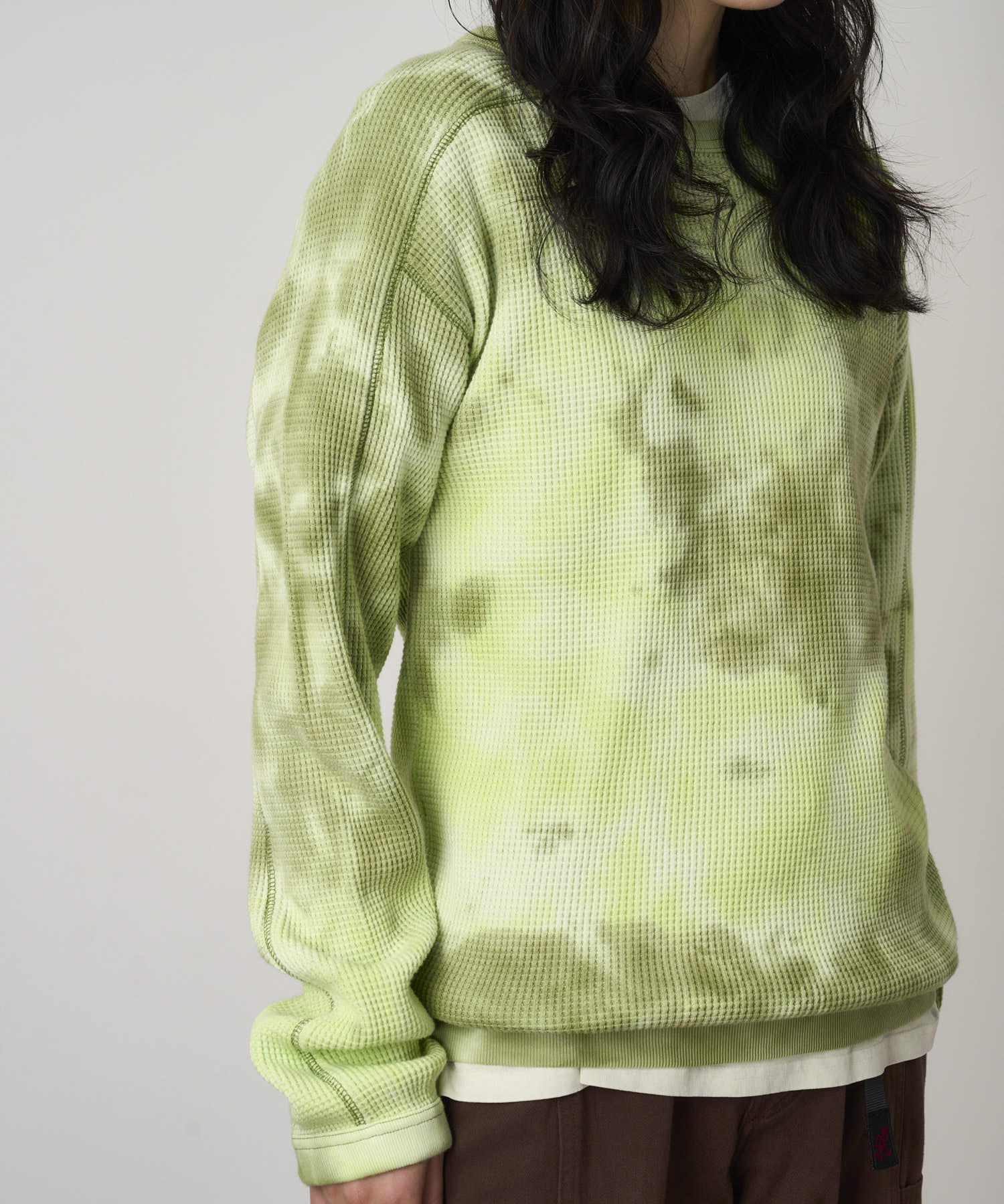 WAFFLE CREW JADE TIE-DYE