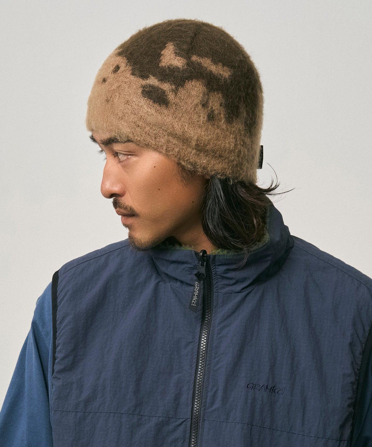 MOHAIR SPLATTER BEANIE TAUPE SPLATTER