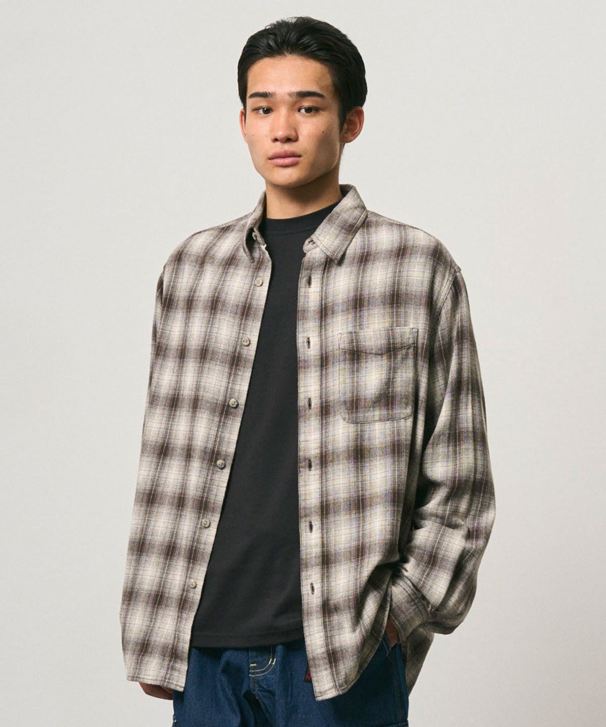PILED FLANNEL SHIRT SLATE