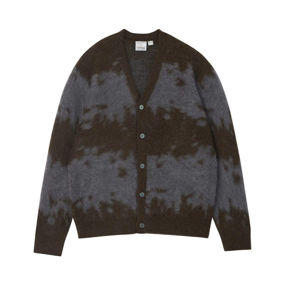 MOHAIR SPLATTER CARDIGAN SLATE SPLATTER