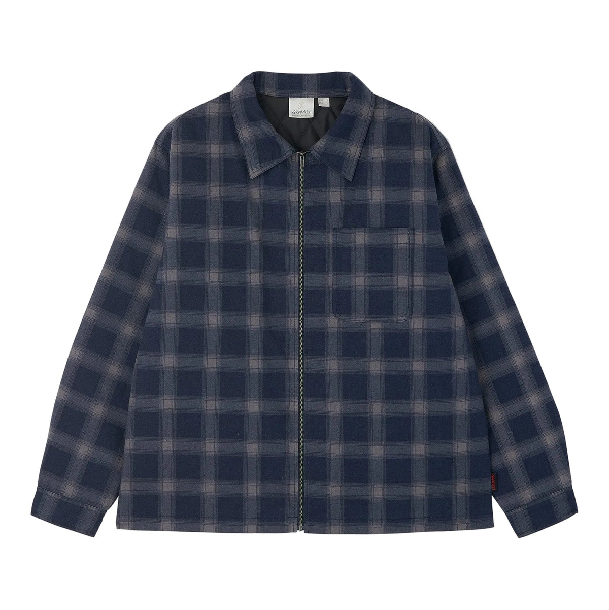 ZIP-UP INSULATED FLANNEL SHIRT NAVY SHADOW PLAID