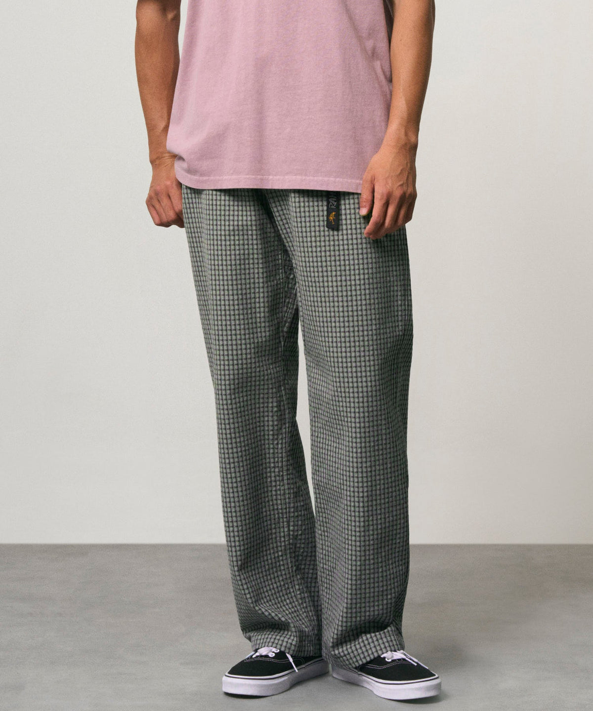 DOBBY PLAID GRAMICCI PANT STRAIGHT FIT STONE
