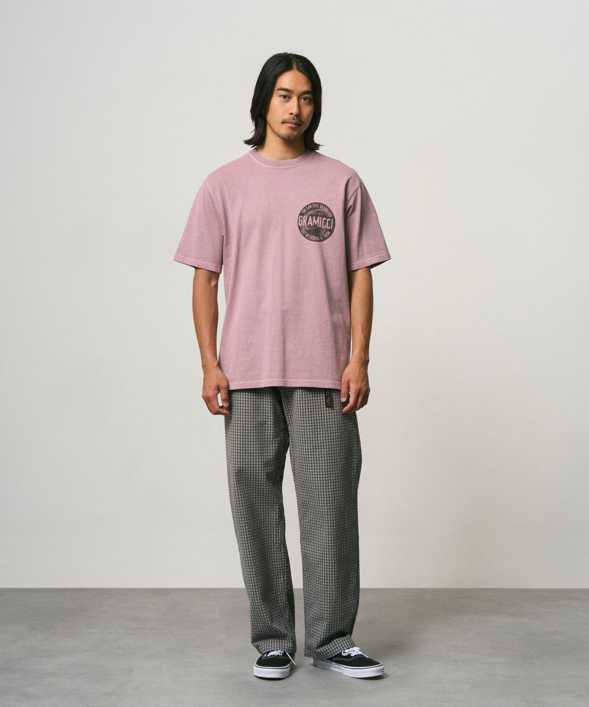 DOBBY PLAID GRAMICCI PANT STRAIGHT FIT STONE