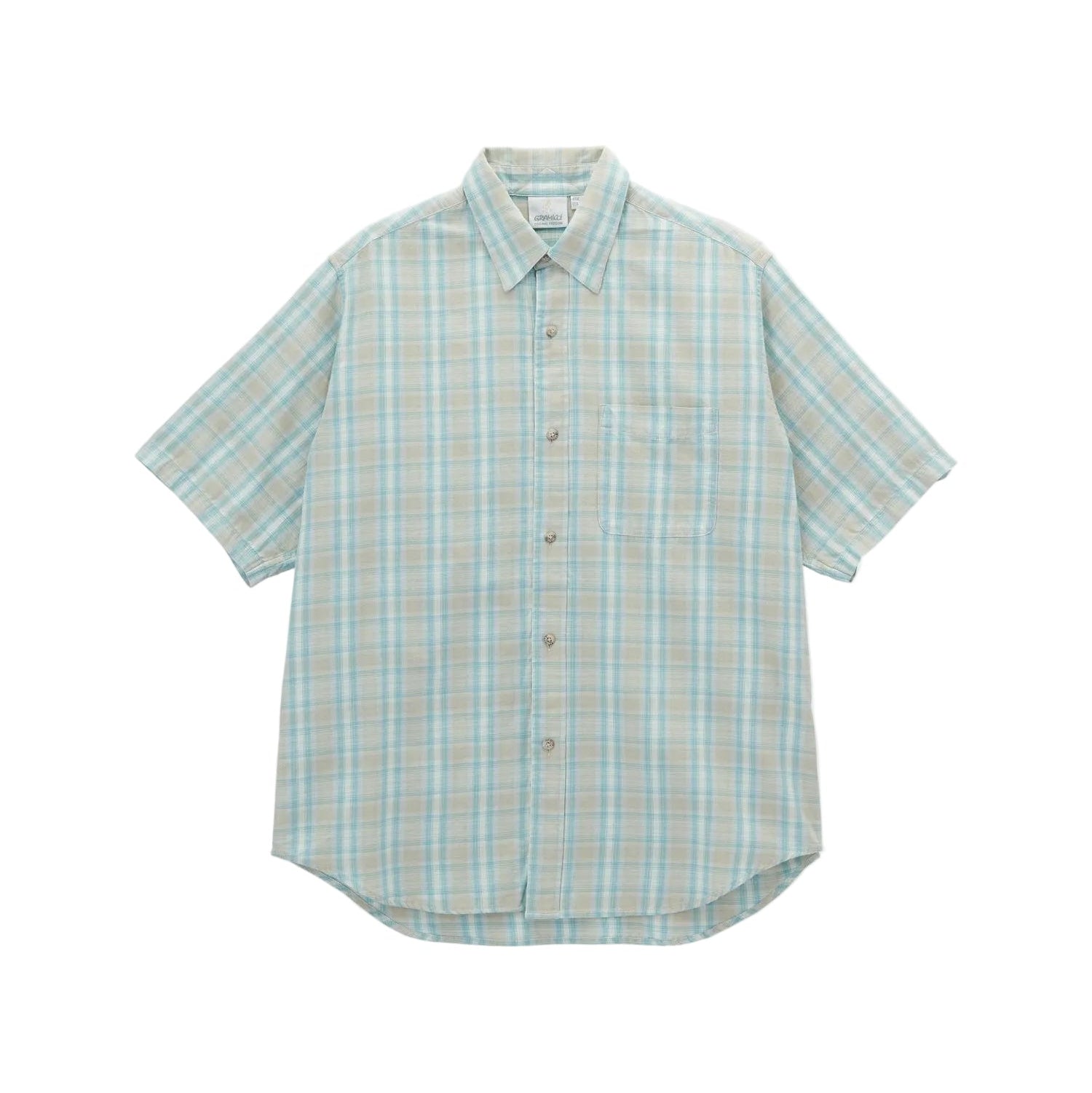 S/S CHECKERED OMBRE SHIRT BLUE