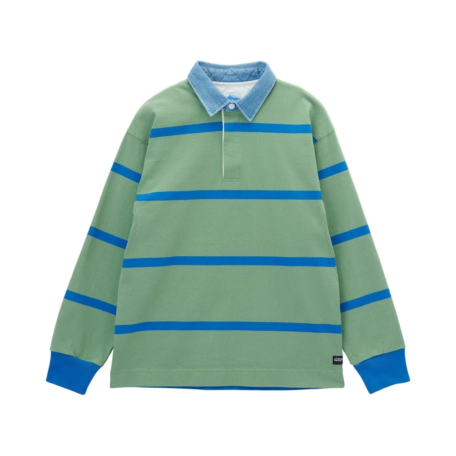 LANGDON RUGBY SHIRT OLIVE / BLUE
