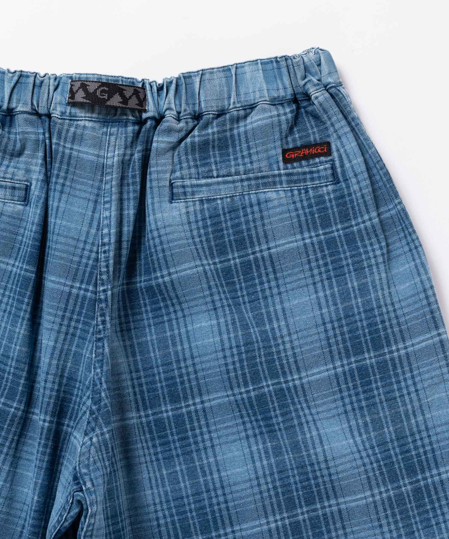 LAGOON SHORT DENIM PLAID INDIGO CHECKERED PLAID