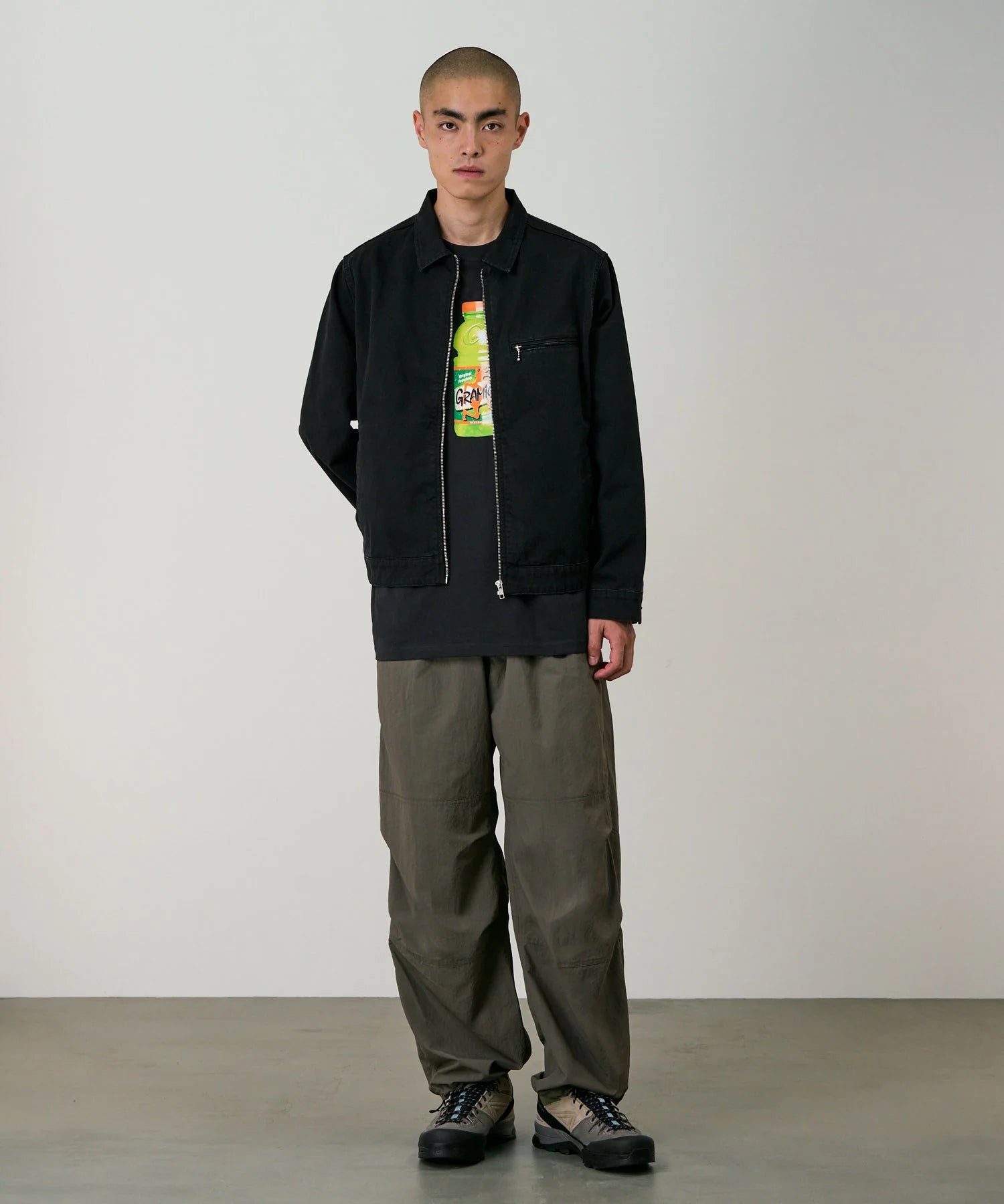 NYLON PANELED TREK PANT GRANITE