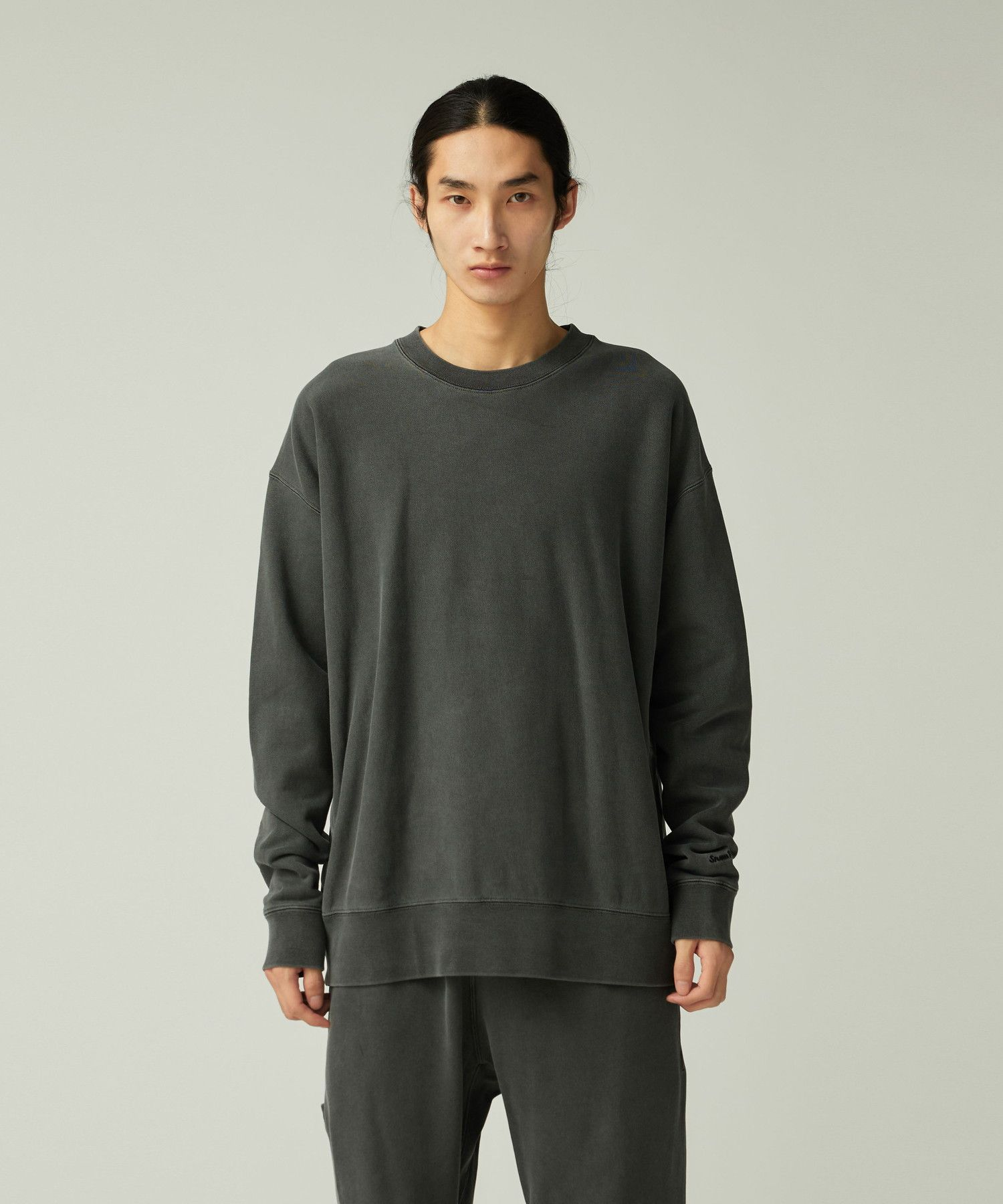 GARMENT DYED PULLOVER CHARCOAL