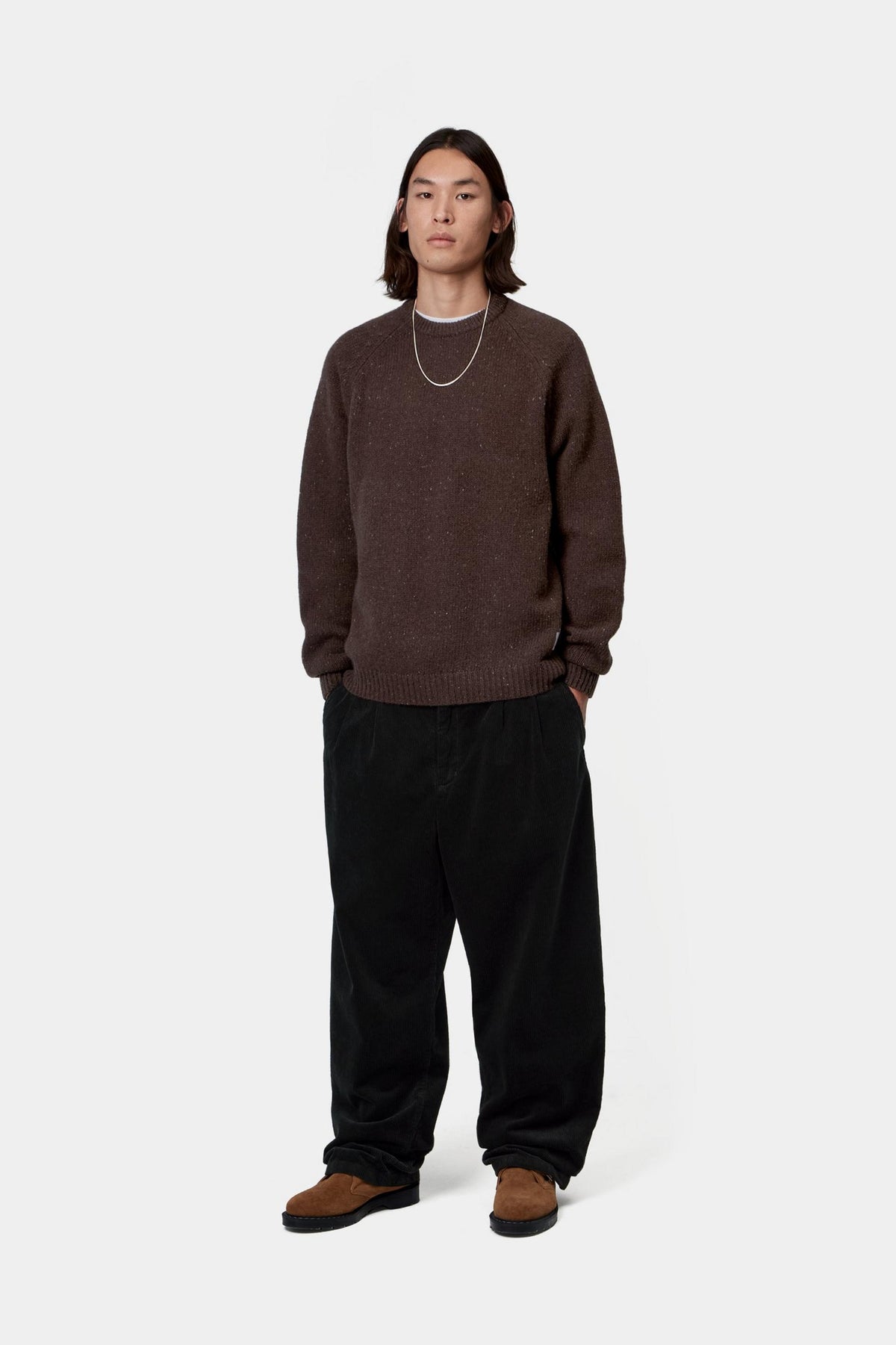 ANGLISTIC SWEATER SPECKLED TOBACCO