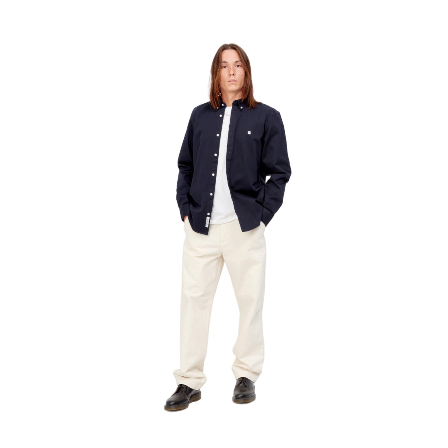 L/S MADISON SHIRT DARK NAVY / WAX