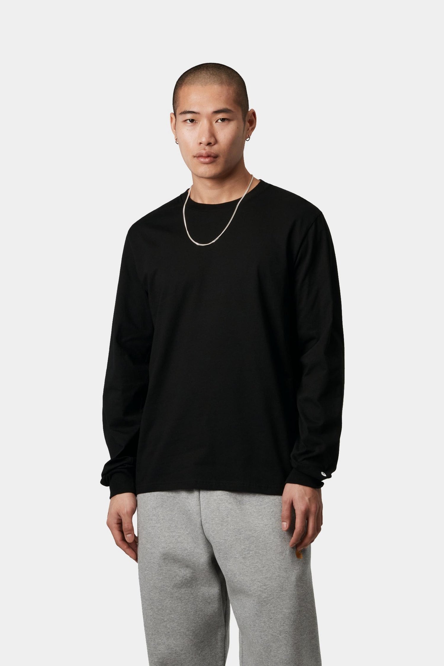 L/S BASE T-SHIRT BLACK / WHITE
