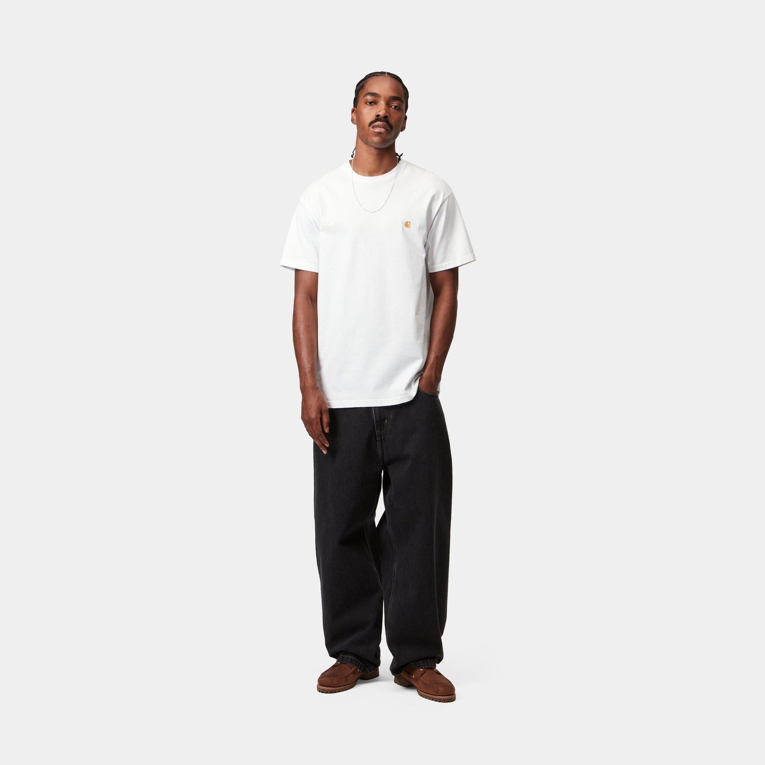 S/S CHASE T-SHIRT WHITE / GOLD