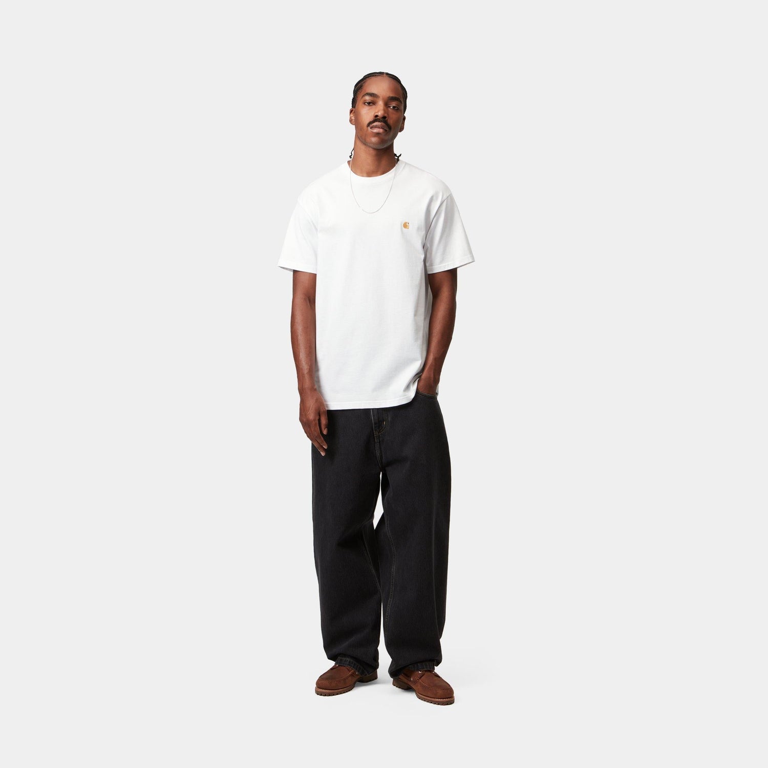 S/S CHASE T-SHIRT WHITE / GOLD