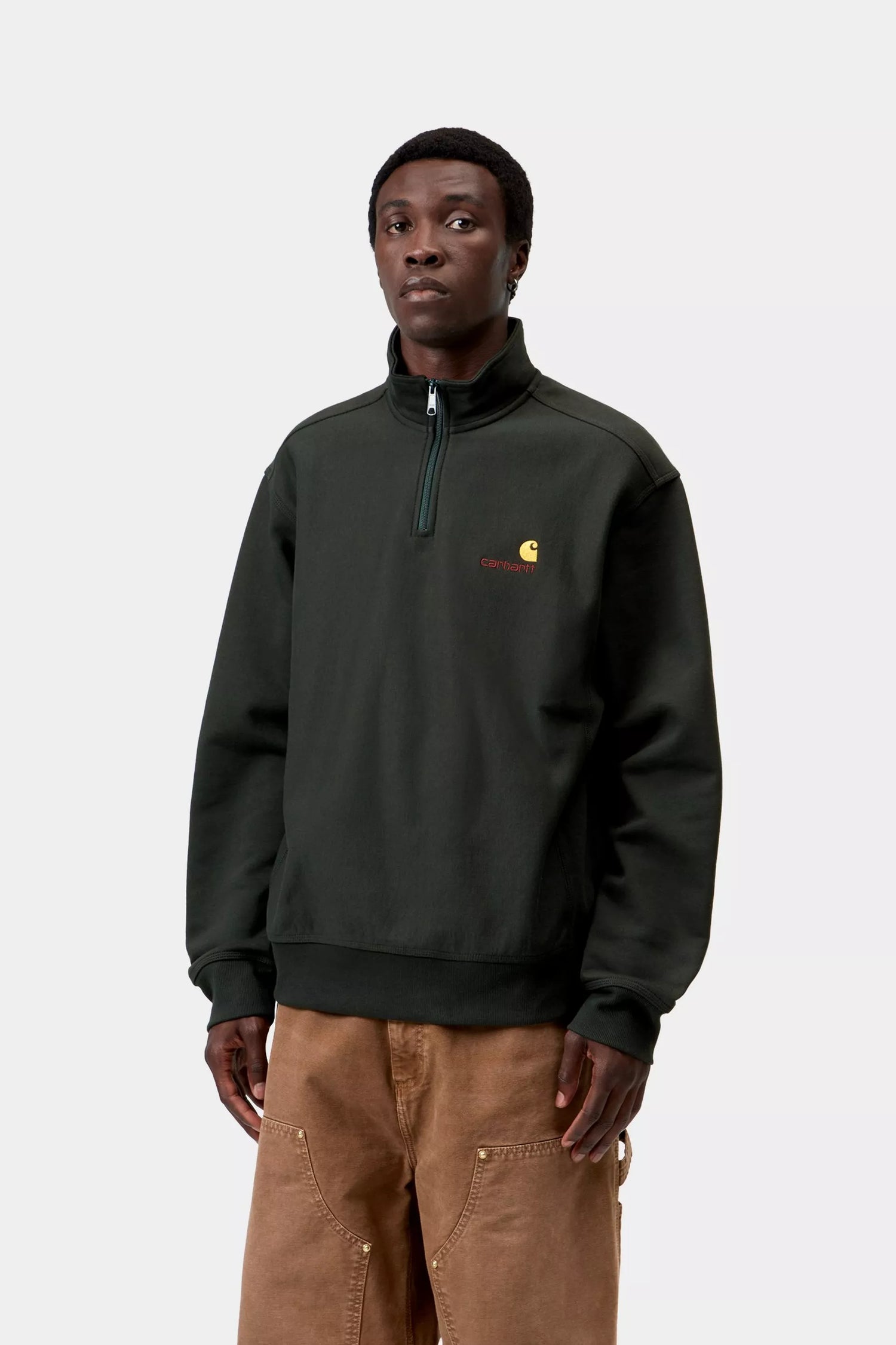 HALF ZIP AMERICAN SCRIPT SWEAT RAVEN