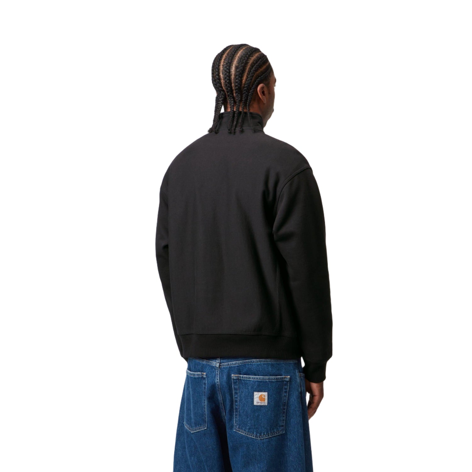 HALF ZIP AMERICAN SCRIPT SWEAT BLACK