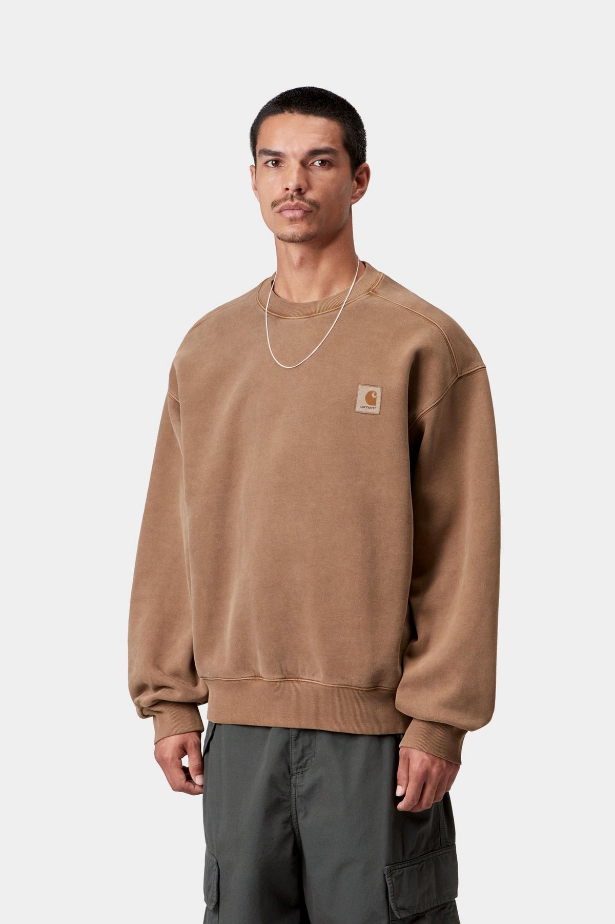 VISTA SWEAT WIP H BROWN GARMENT DYED