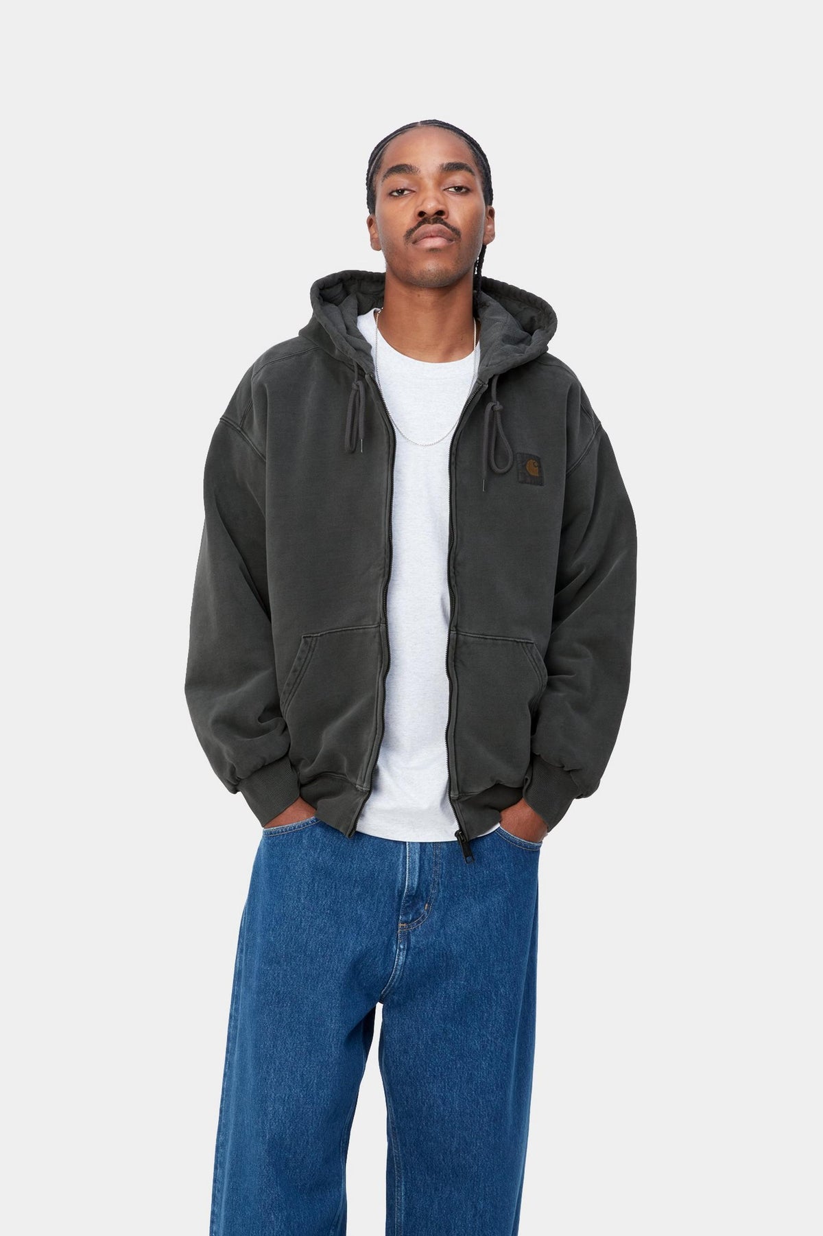 HOODED VISTA JACKET BLACK GARMENT DYED