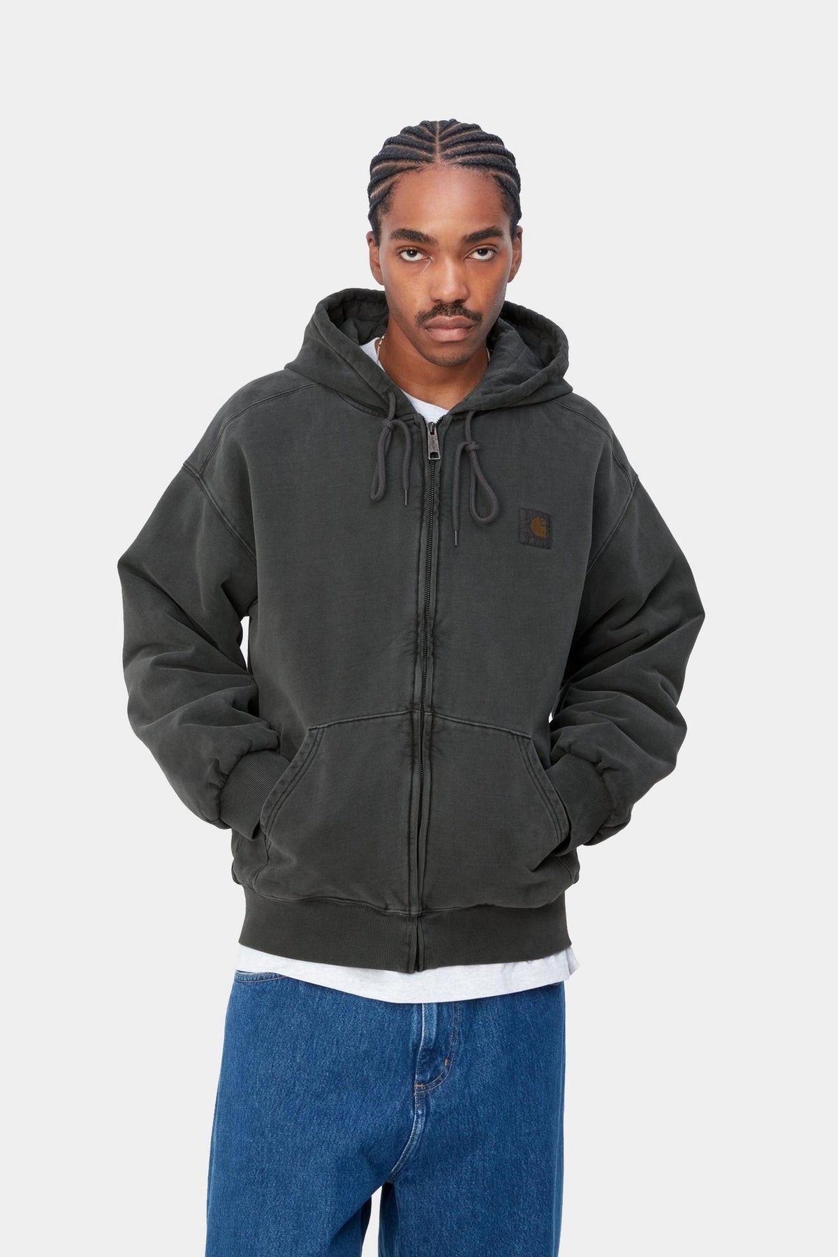 HOODED VISTA JACKET BLACK GARMENT DYED