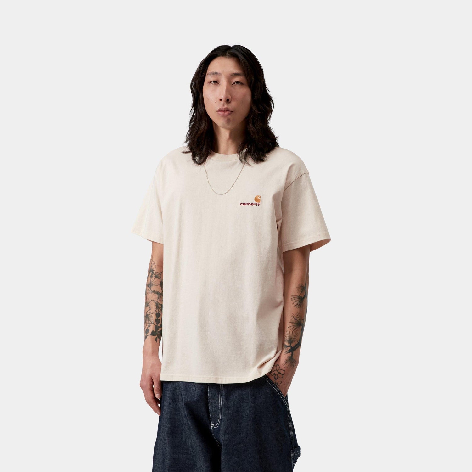 S/S AMERICAN SCRIPT T-SHIRT NATURAL
