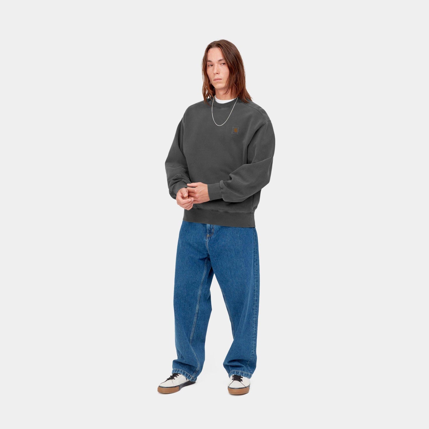 NELSON SWEAT BLACK GARMENT DYED
