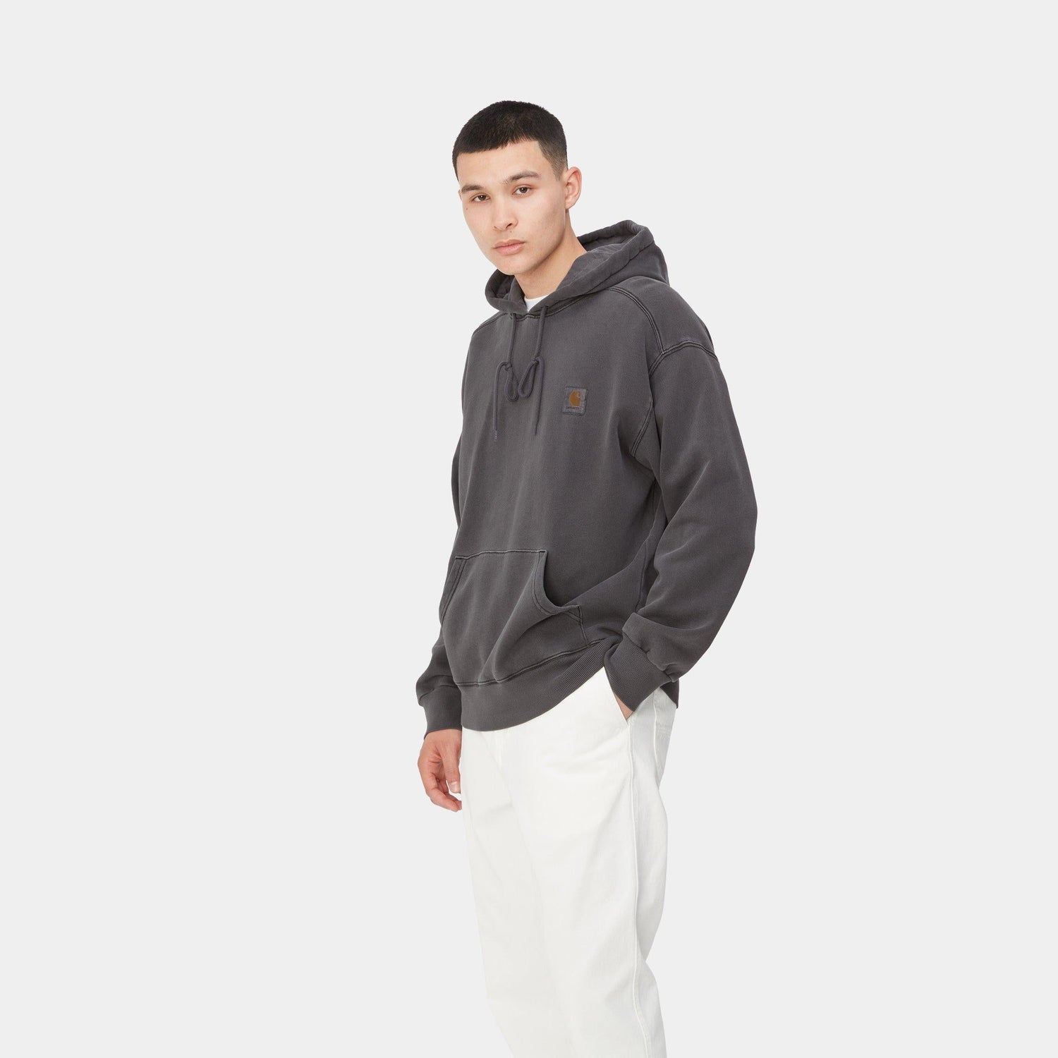 HOODED NELSON SWEAT BLACK GARMENT DYED