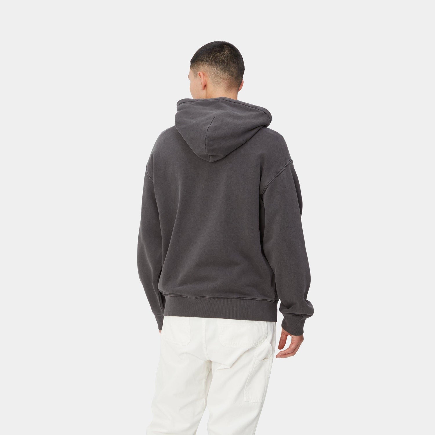 HOODED NELSON SWEAT BLACK GARMENT DYED