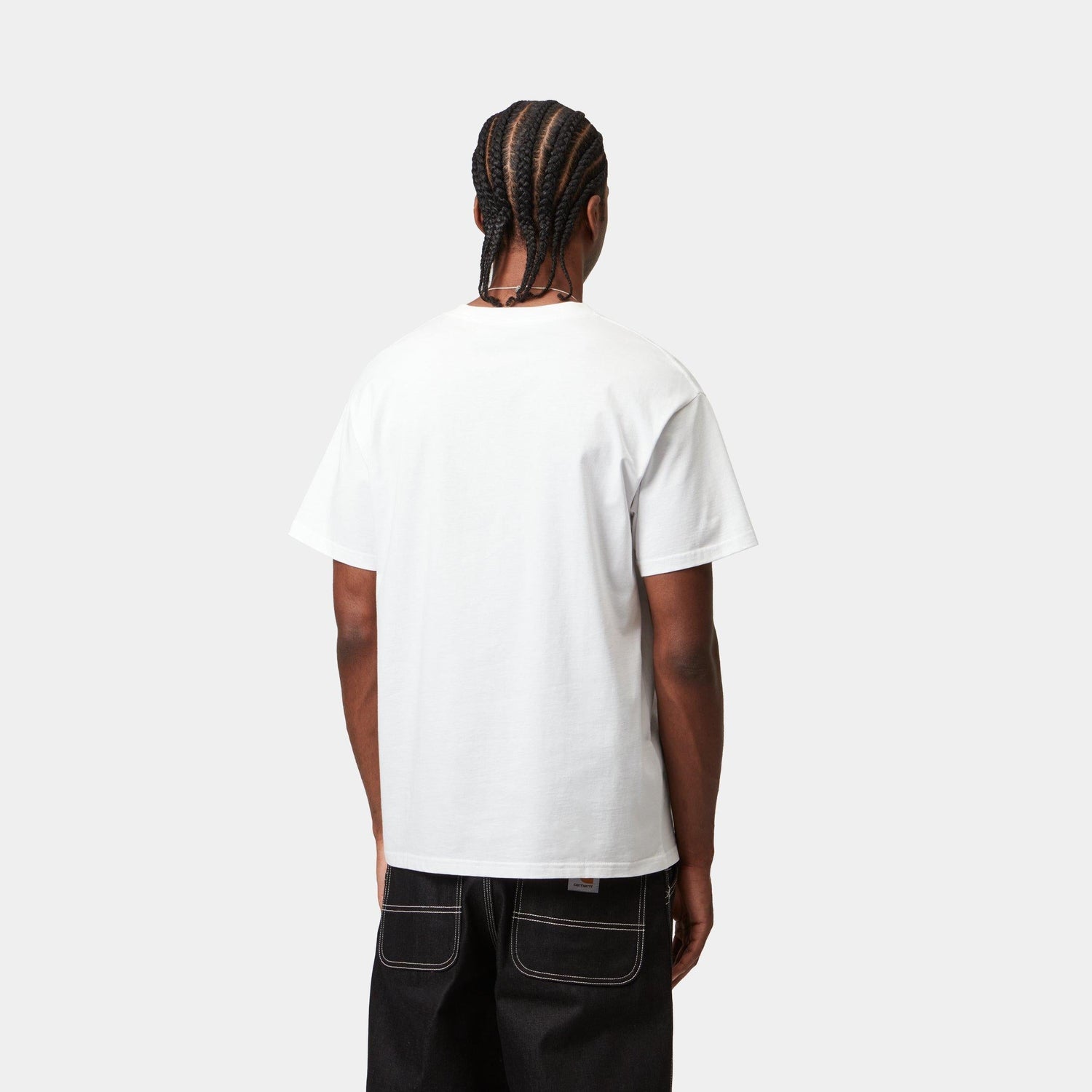 S/S SCRIPT EMBROIDERY T-SHIRT WHITE / BLACK