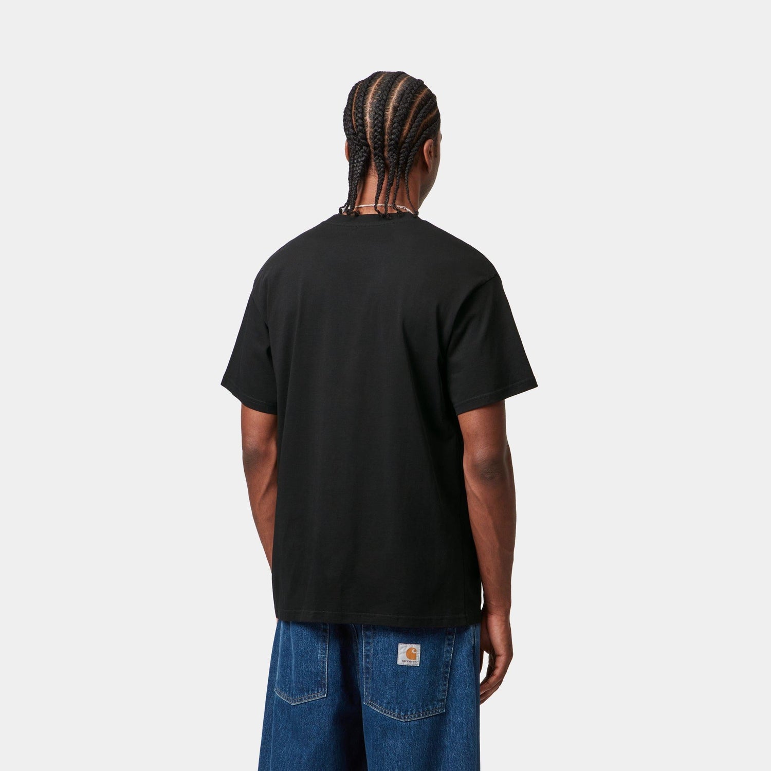 S/S SCRIPT EMBROIDERY T-SHIRT BLACK / WHITE