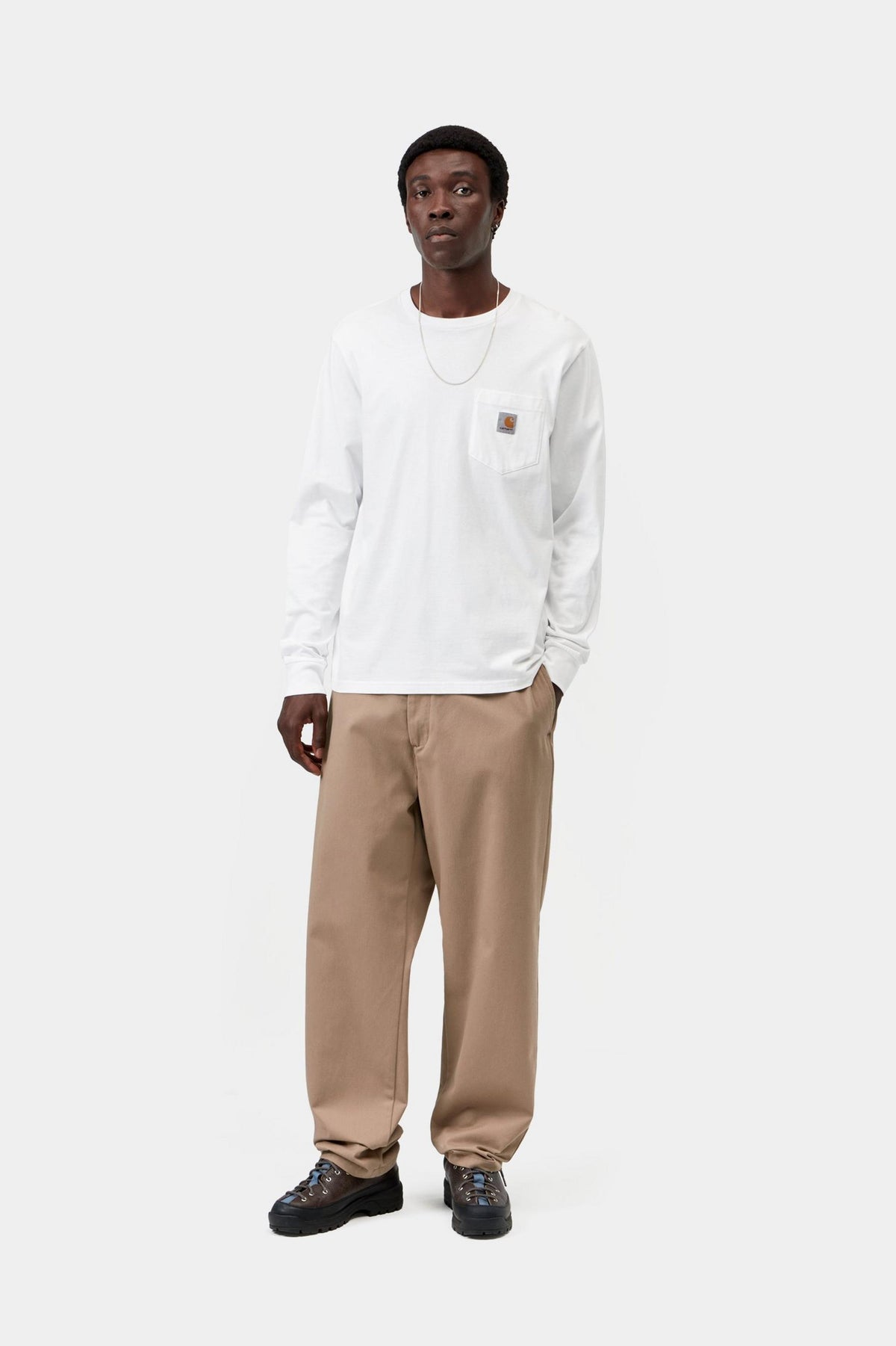 L/S POCKET T-SHIRT WHITE