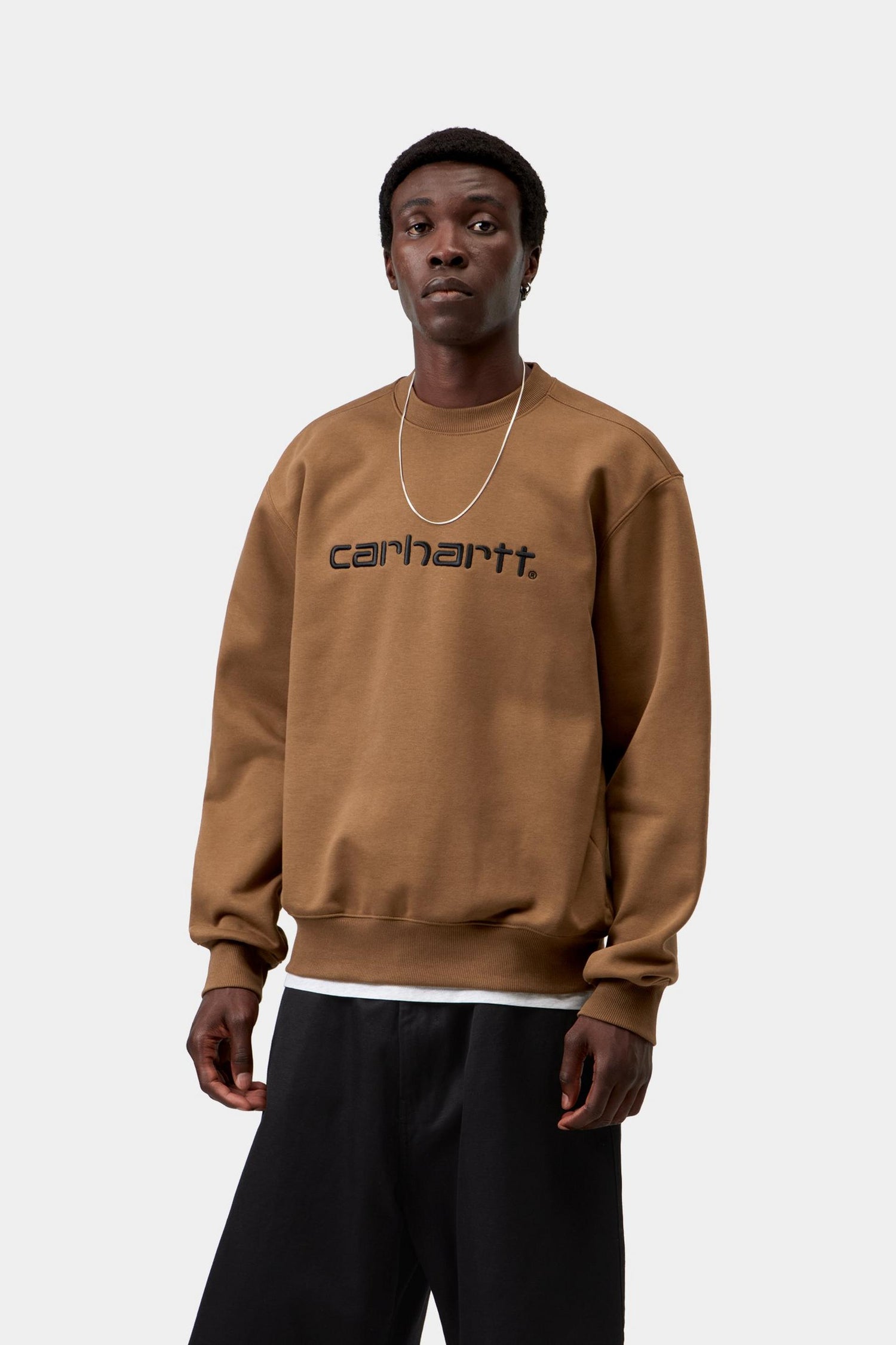CARHARTT SWEAT WIP H BROWN / BLACK