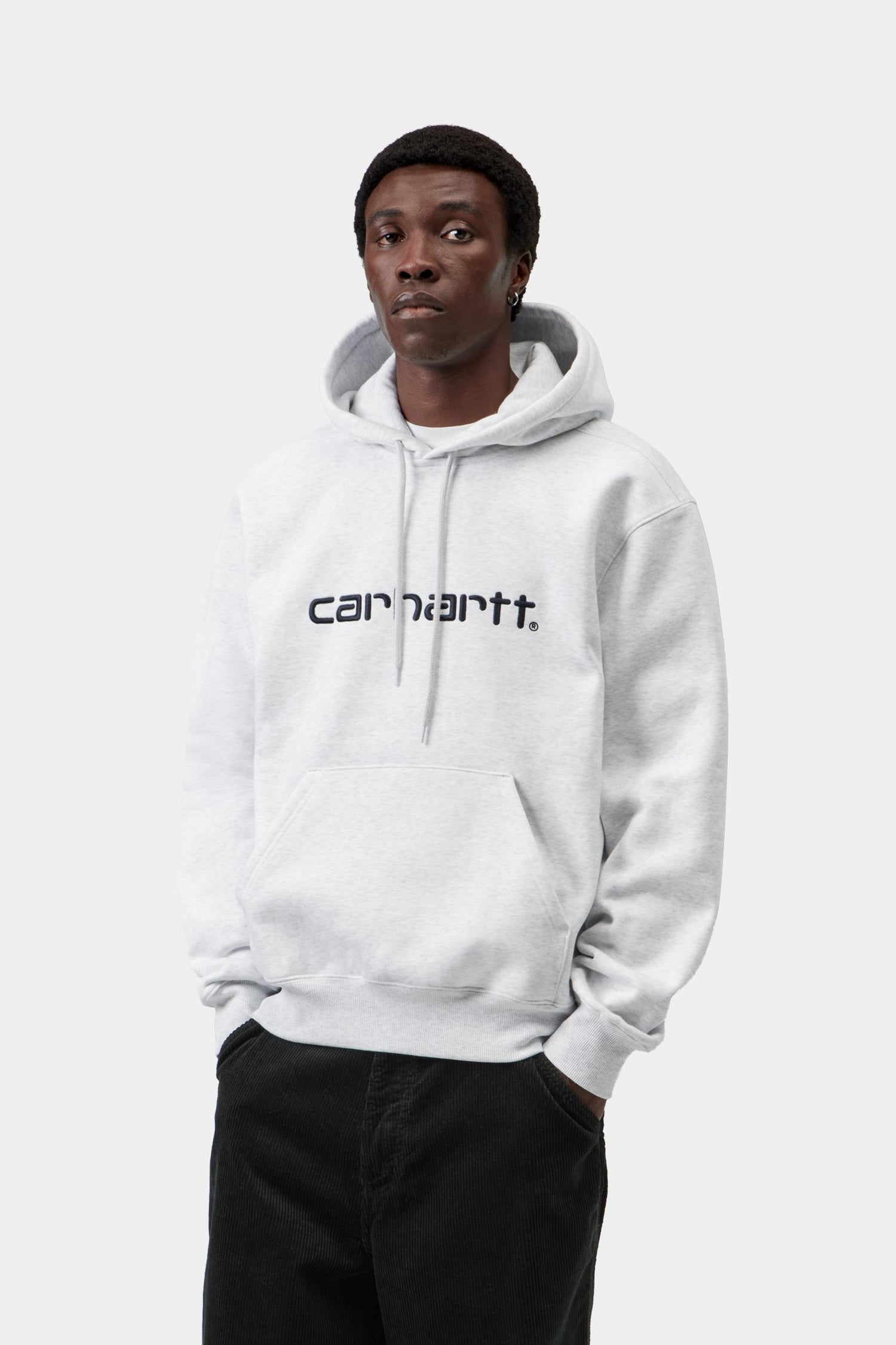 HOODED CARHARTT SWEAT ASH HEATHER / GRAPHITE