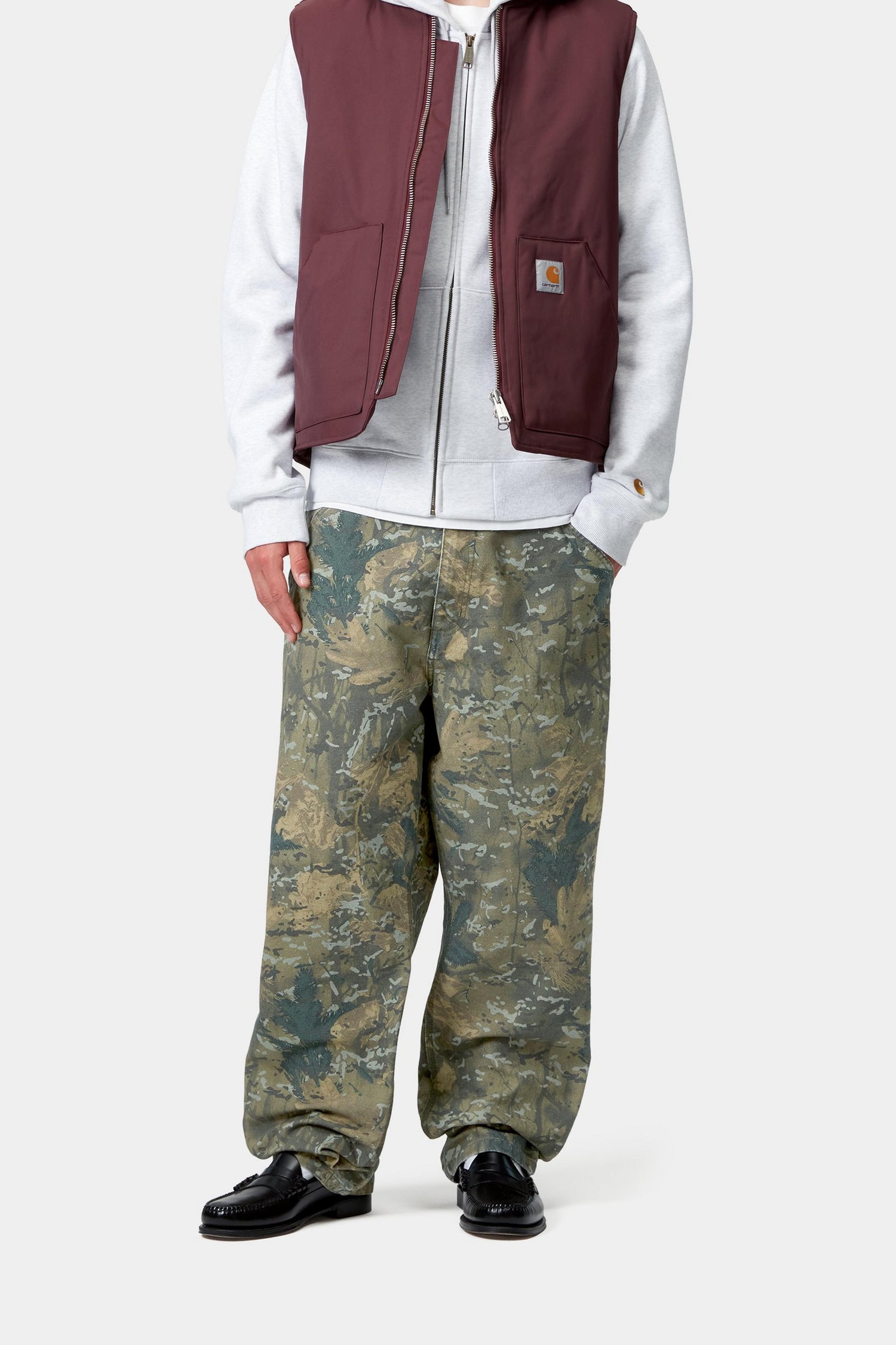 SINGLE KNEE PANT CAMO COMBI GREEN STONE WASHED