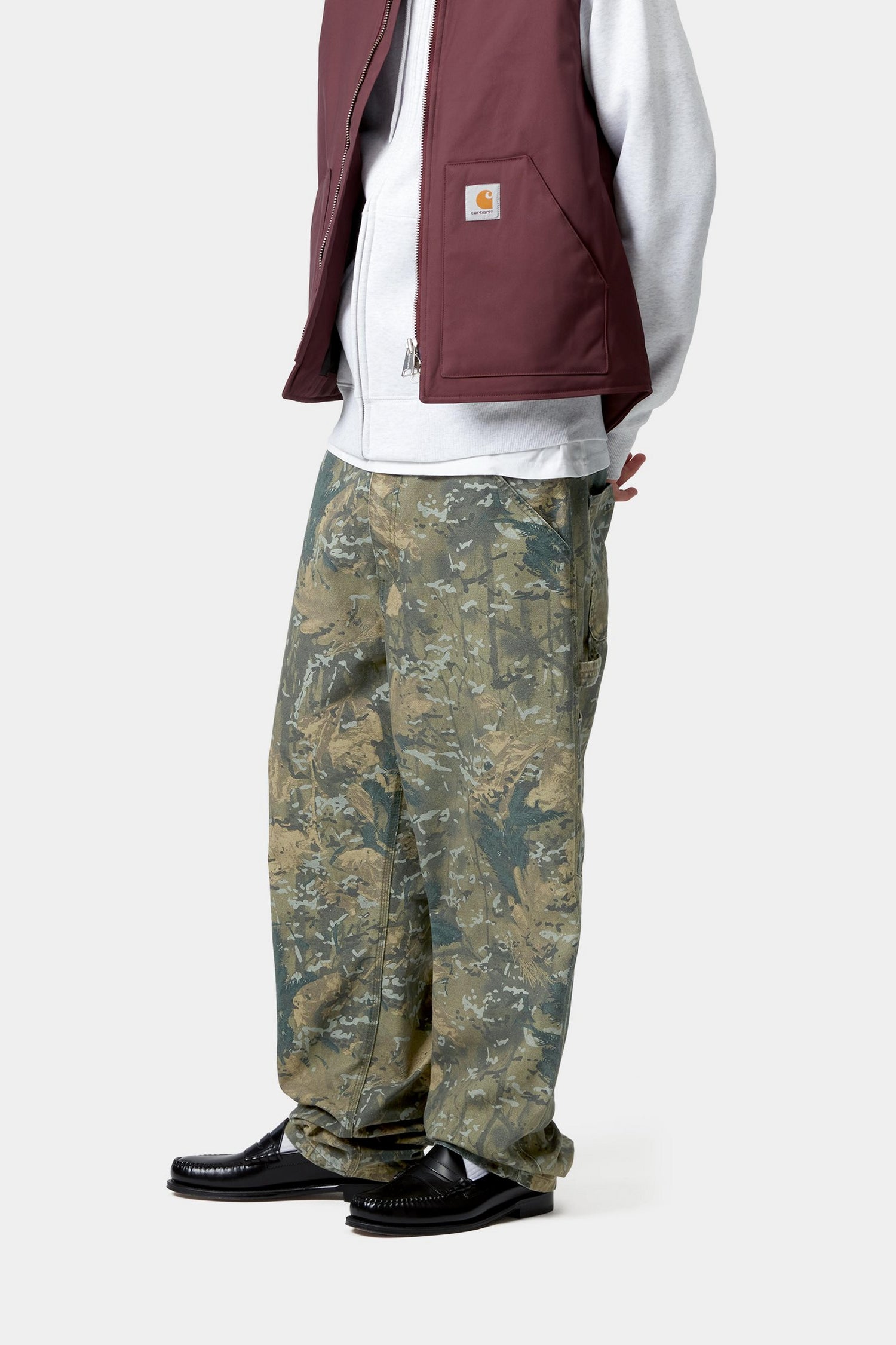 SINGLE KNEE PANT CAMO COMBI GREEN STONE WASHED
