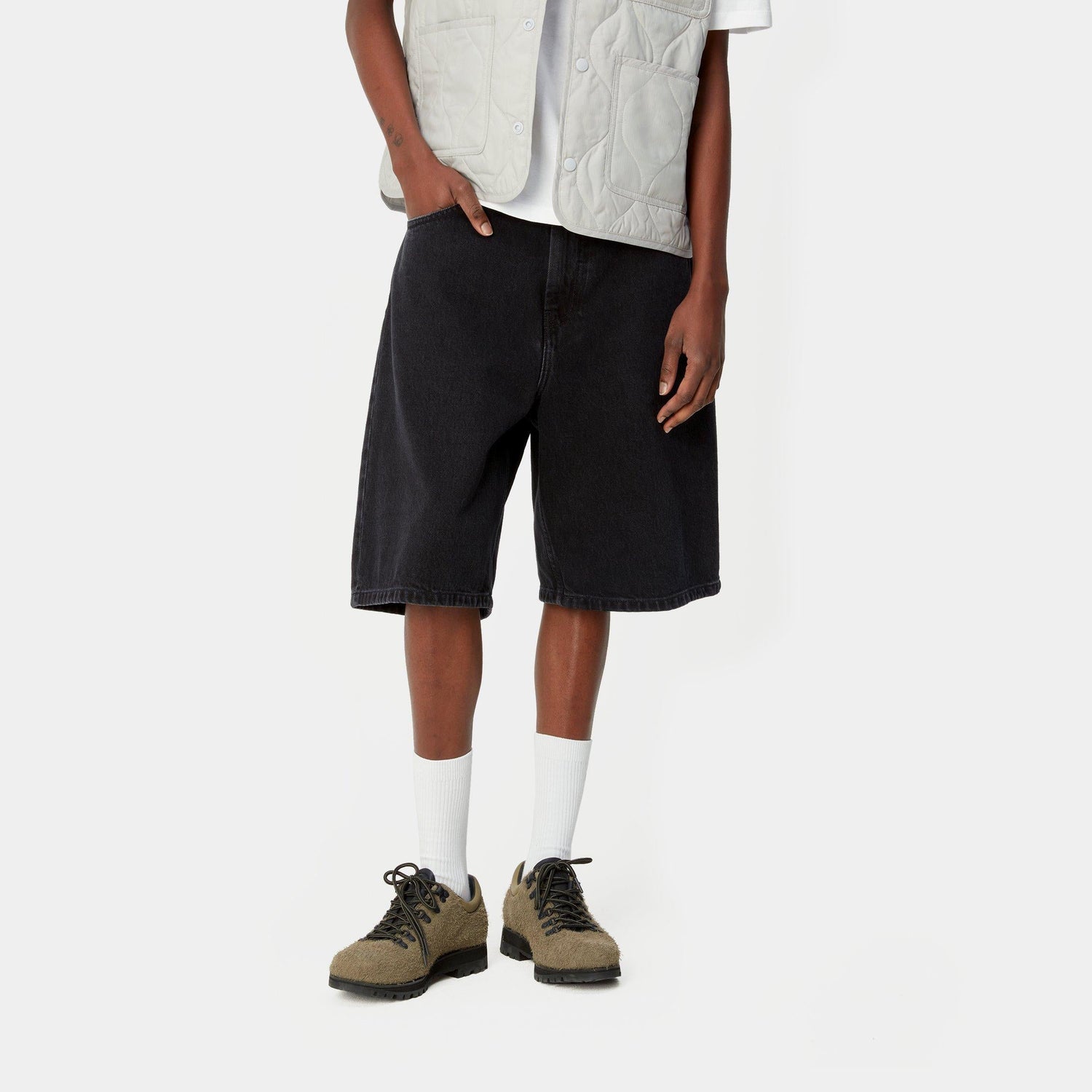W' BRANDON SHORT BLACK STONE WASHED