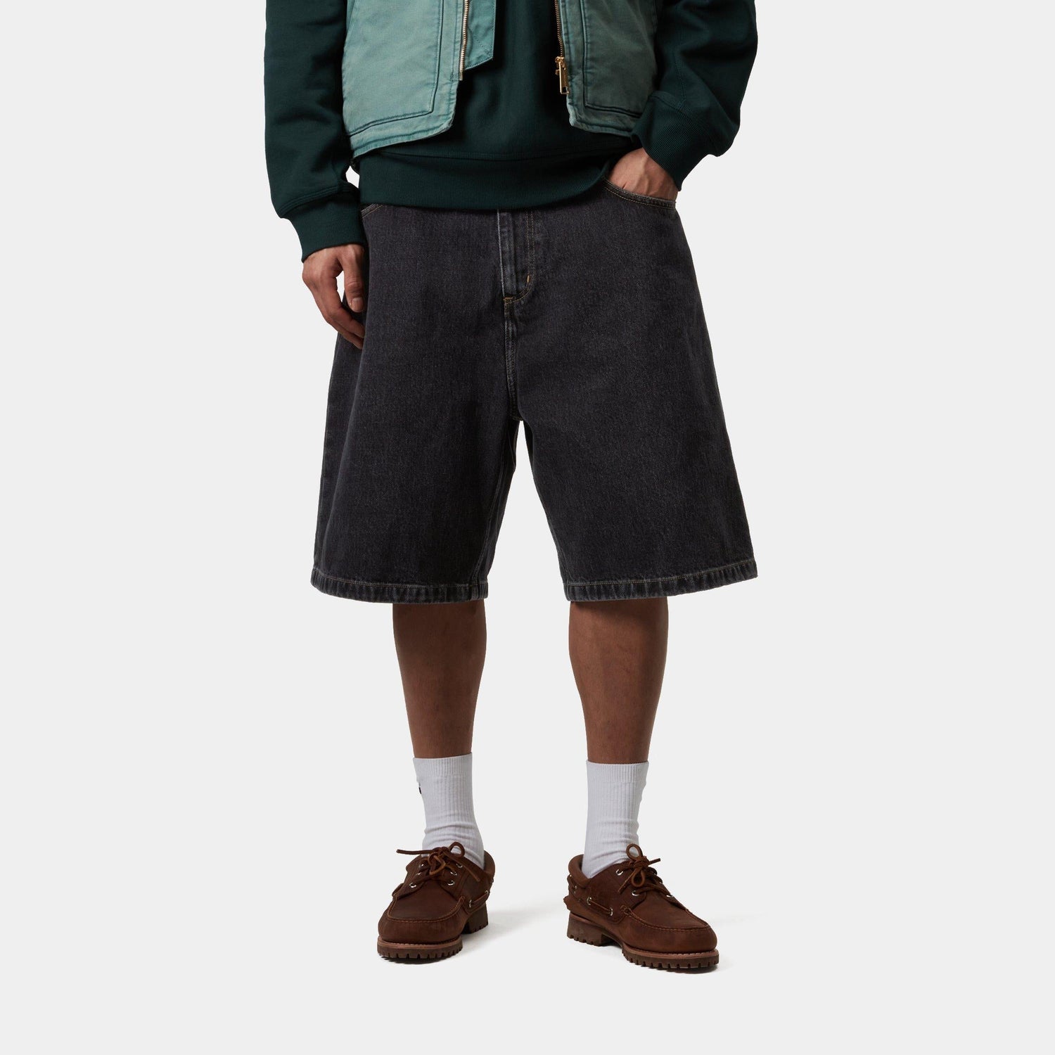 BRANDON SHORT BLACK STONE WASHED