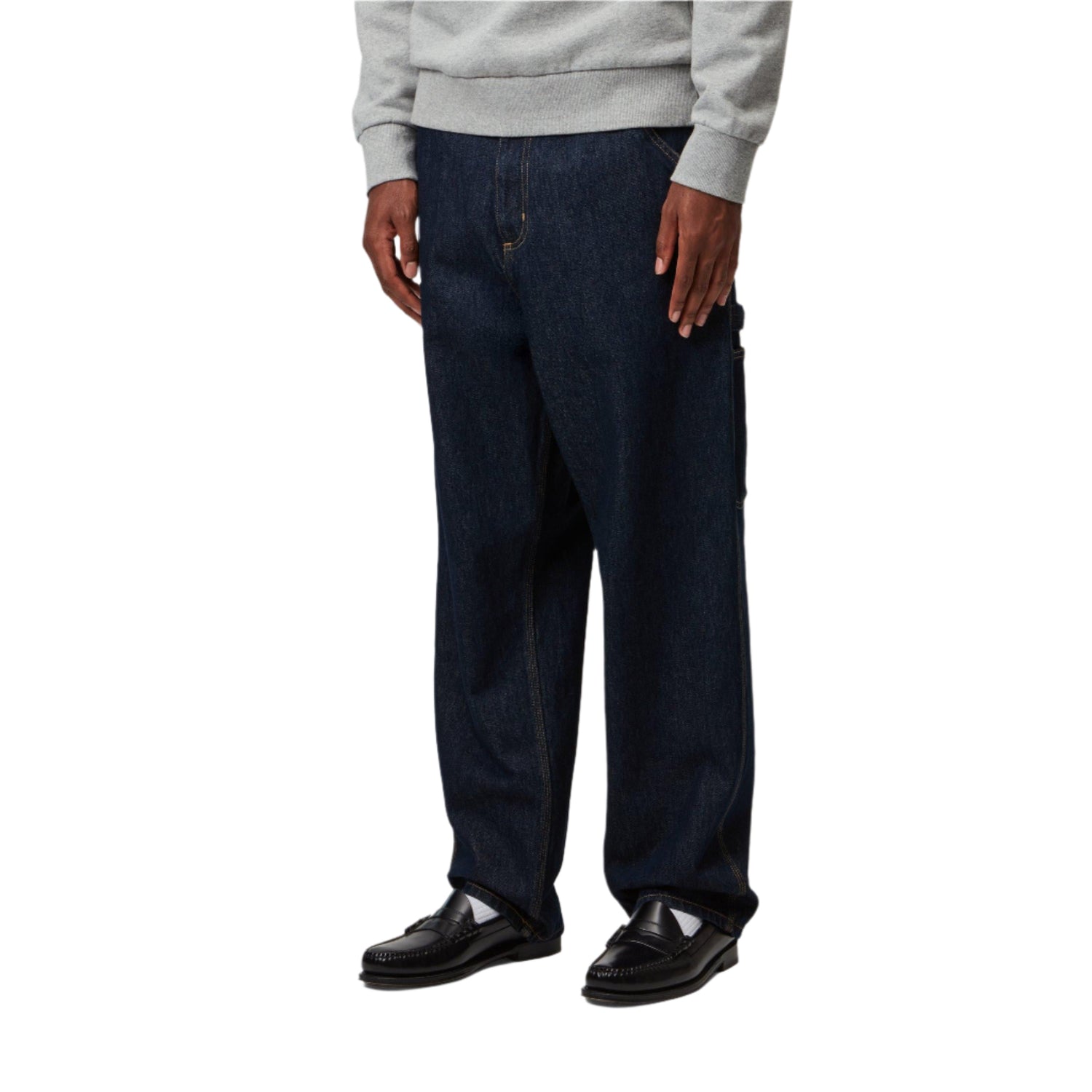 SINGLE KNEE PANT BLUE RINSED