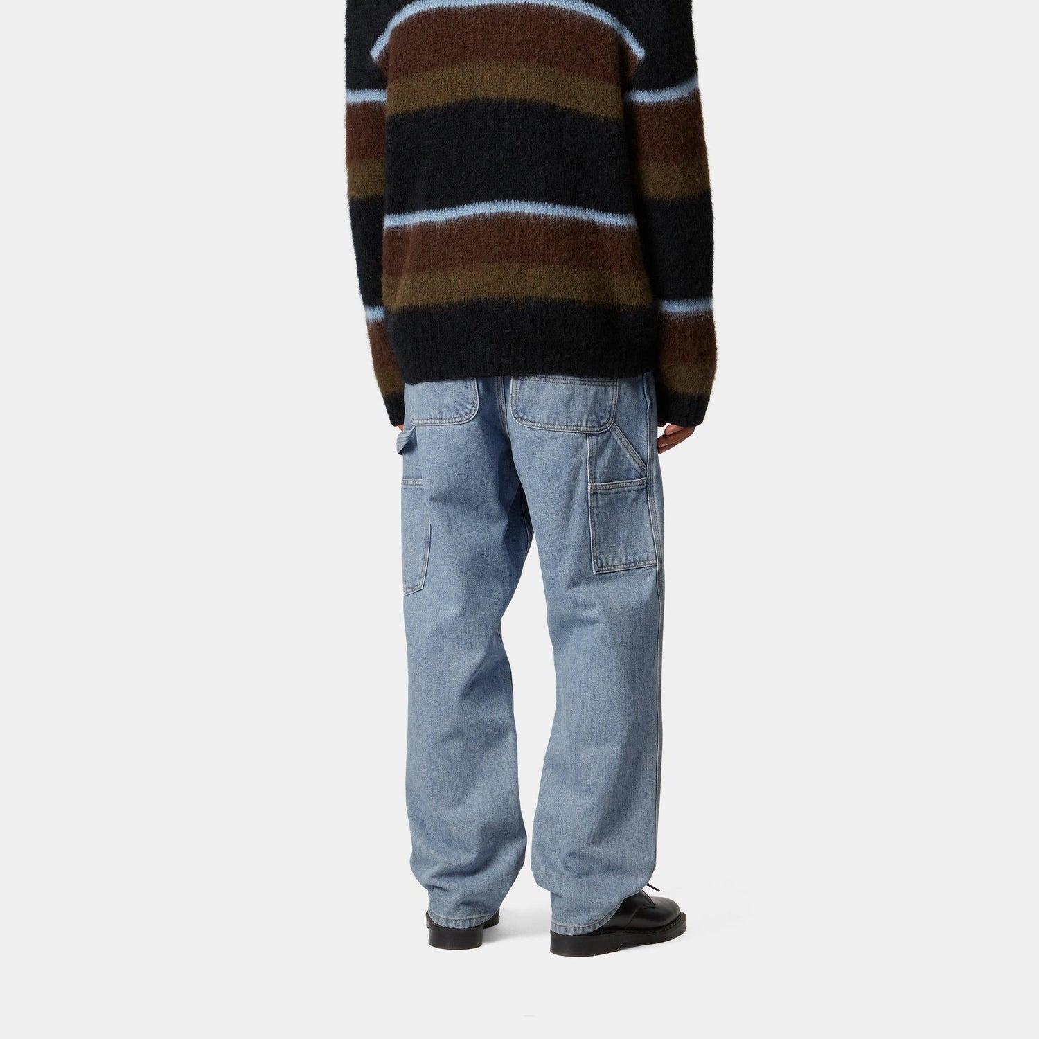 SINGLE KNEE PANT BLUE STONE BLEACHED