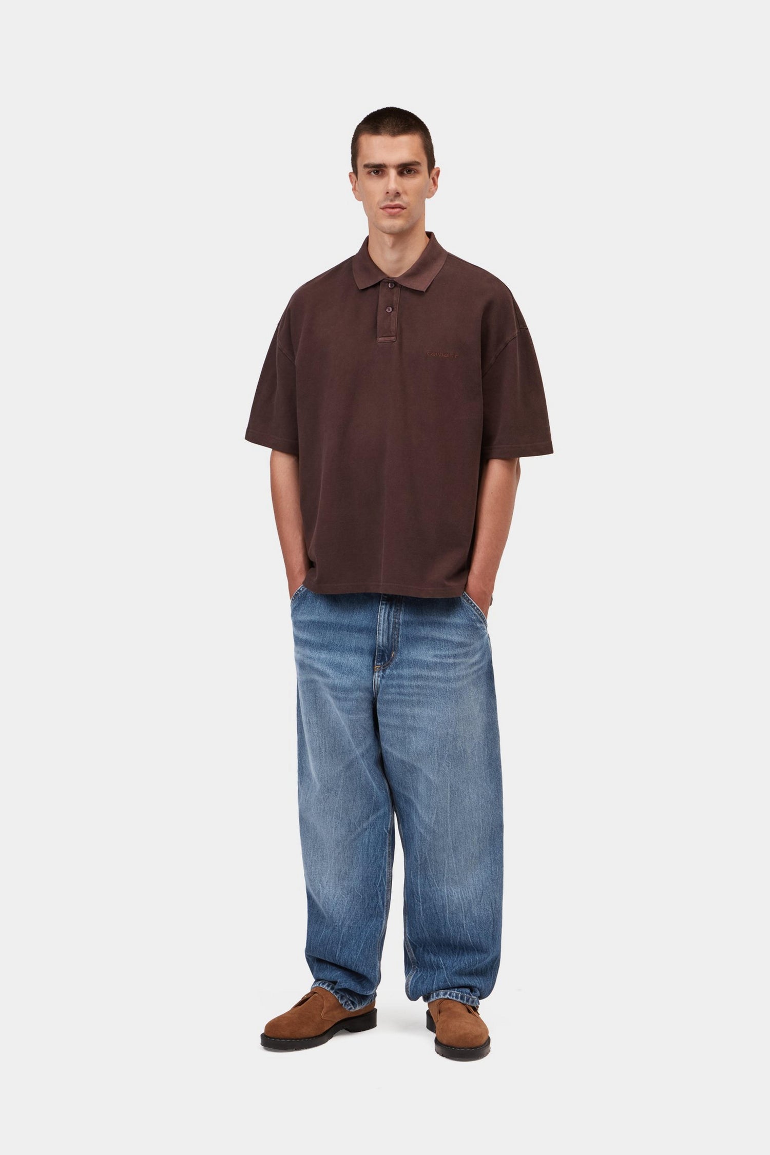SINGLE KNEE PANT BLUE MARBLE USED WASH