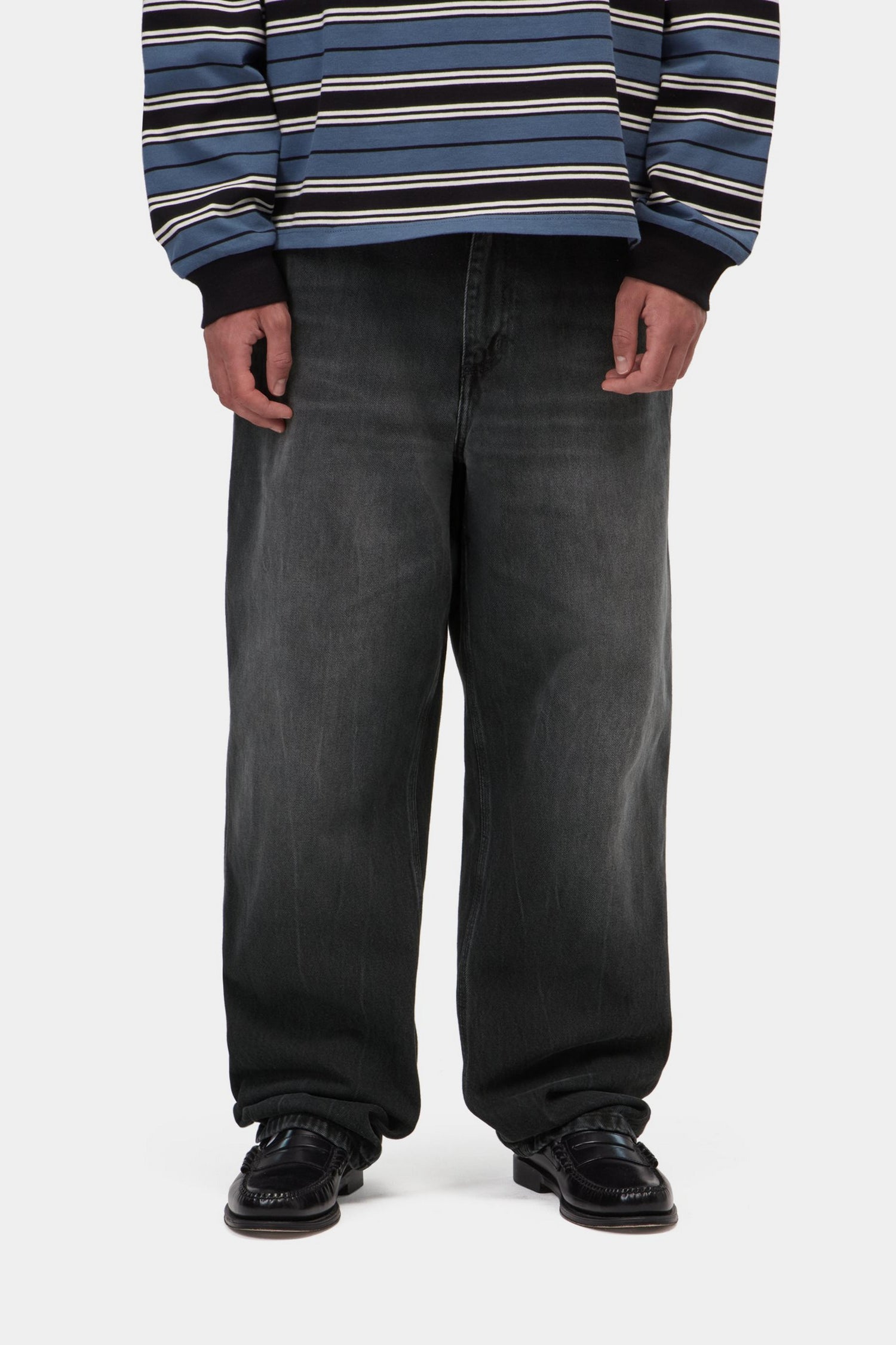 SINGLE KNEE PANT BLACK MARBLE USED WASH