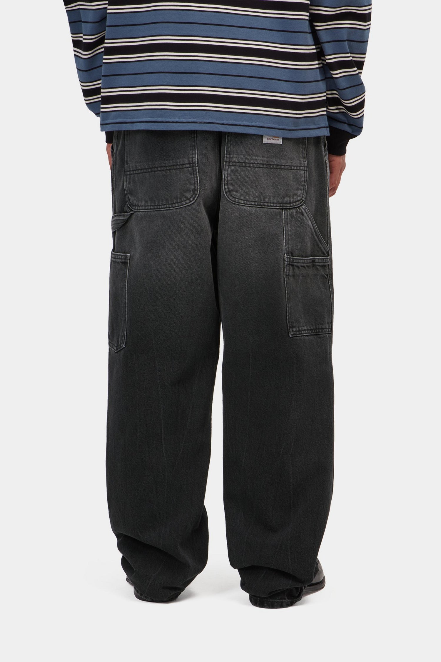 SINGLE KNEE PANT BLACK MARBLE USED WASH