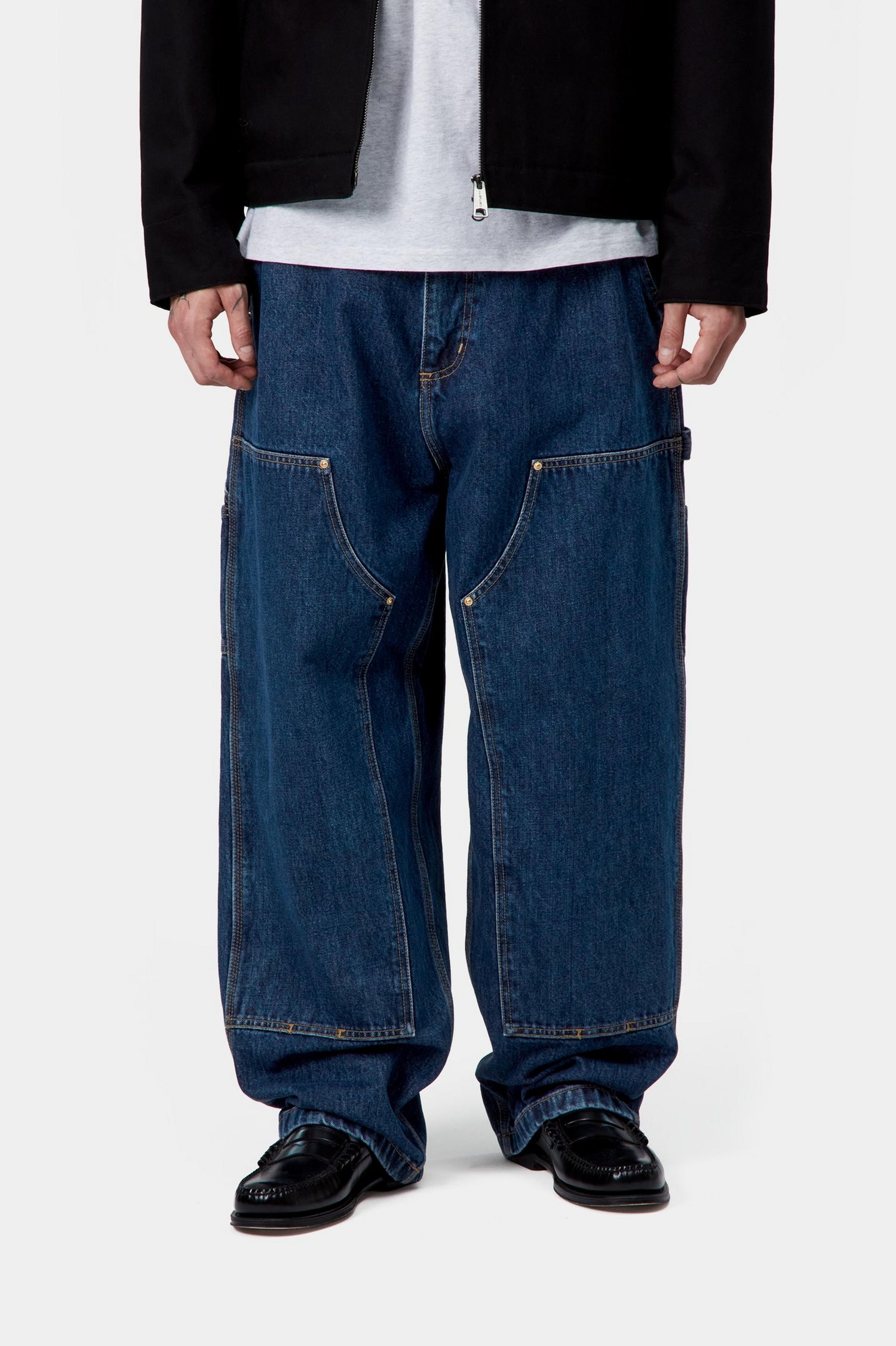 NASH DOUBLE KNEE PANT BLUE STONE WASHED