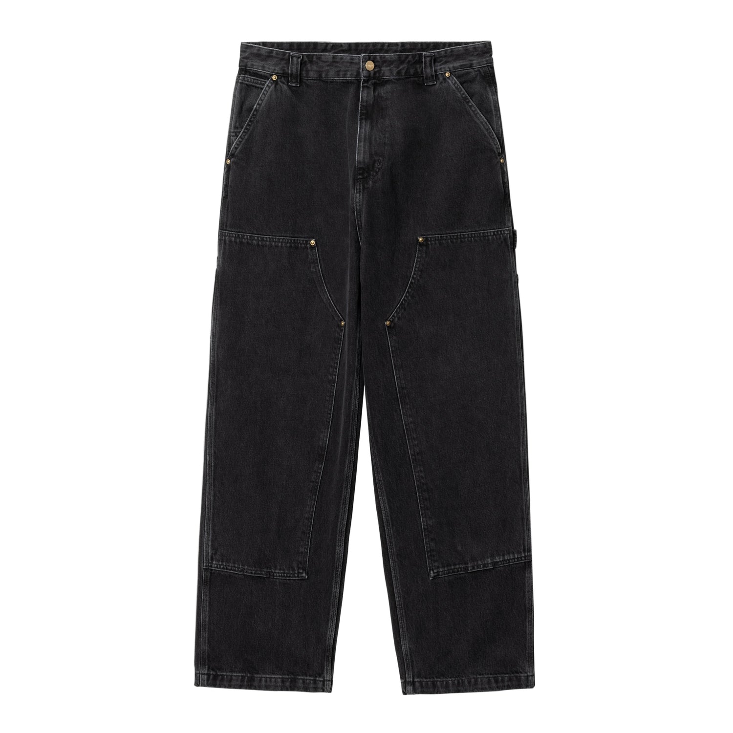 NASH DOUBLE KNEE PANT BLACK STONE WASHED