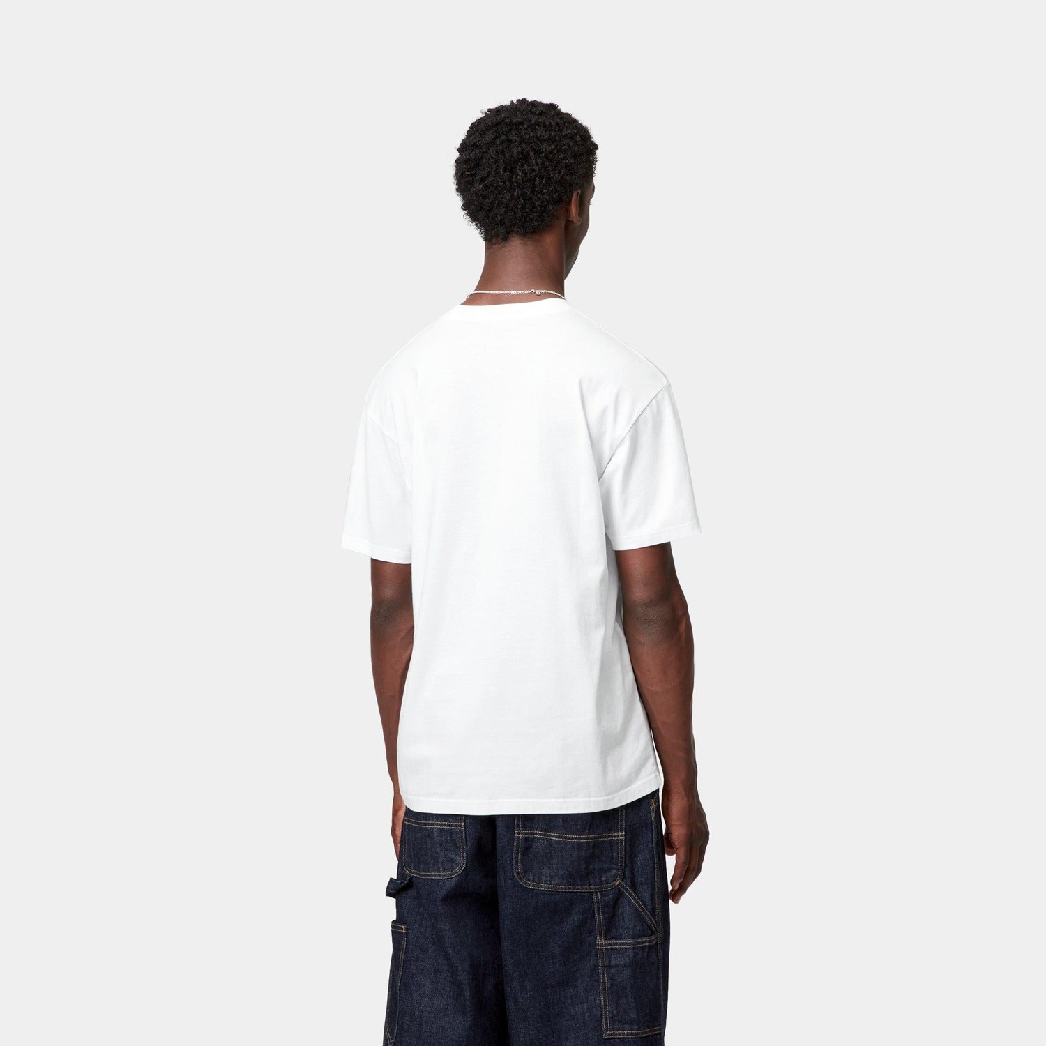 S/S POCKET HEART T-SHIRT WHITE / RED