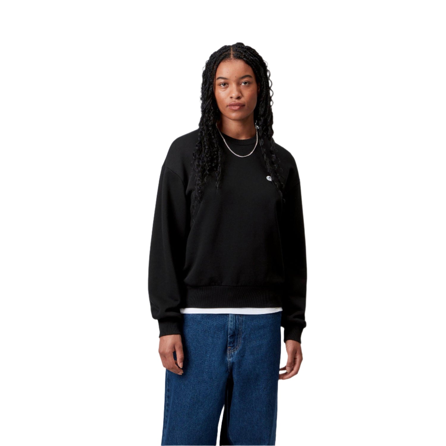 W' CASEY SWEATSHIRT BLACK / SILVER